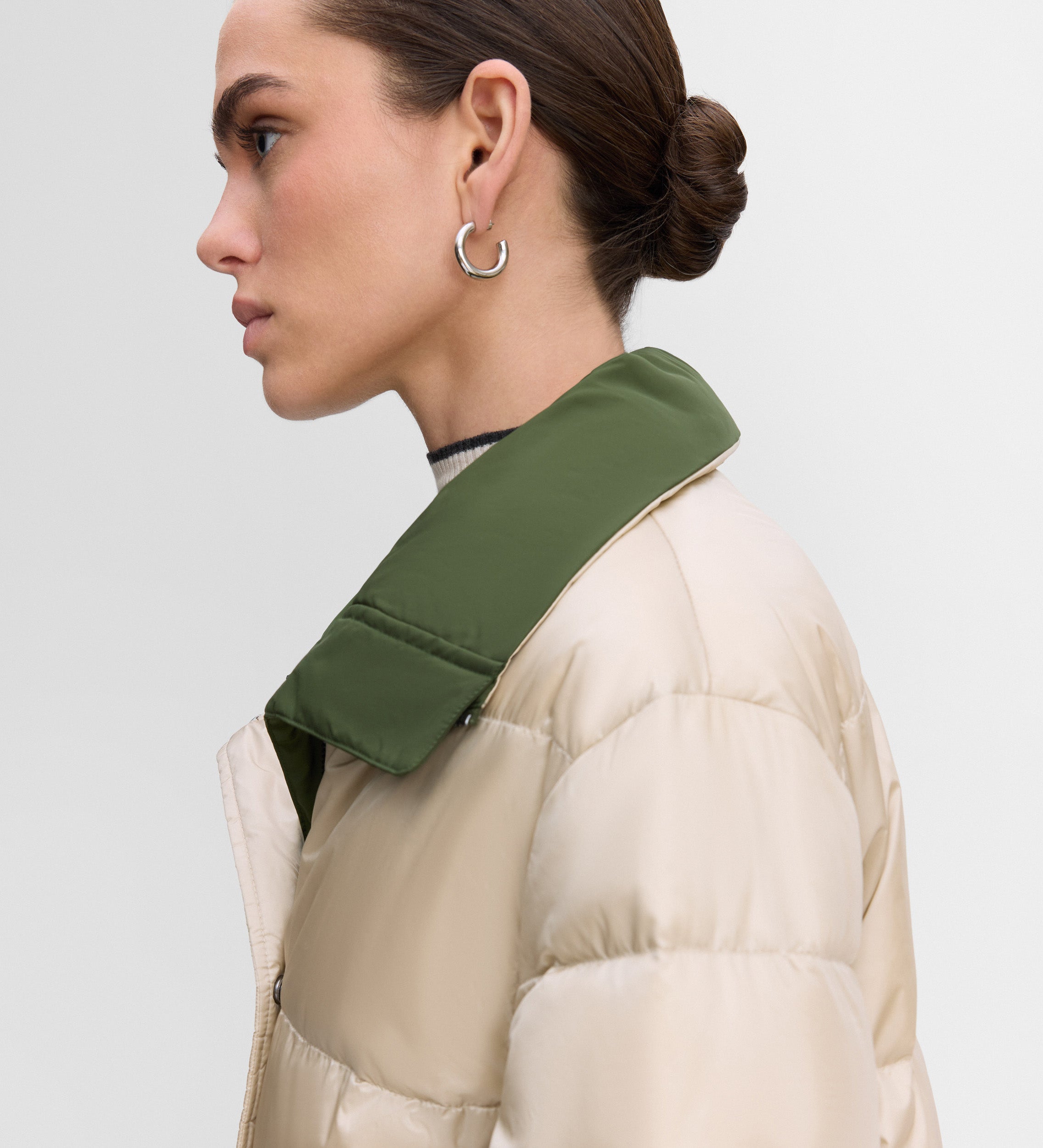 Parka larga reversible