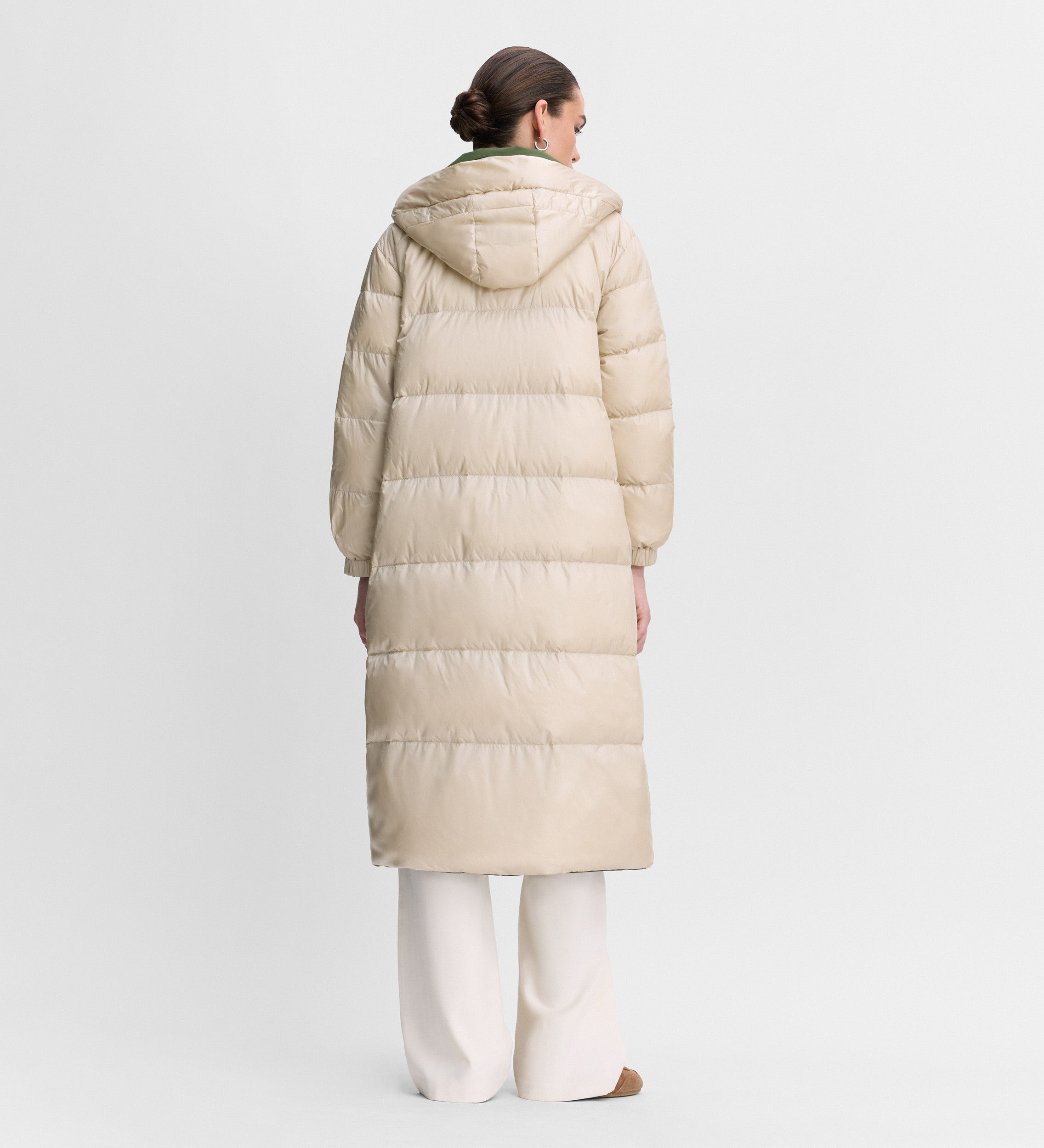 Parka larga reversible