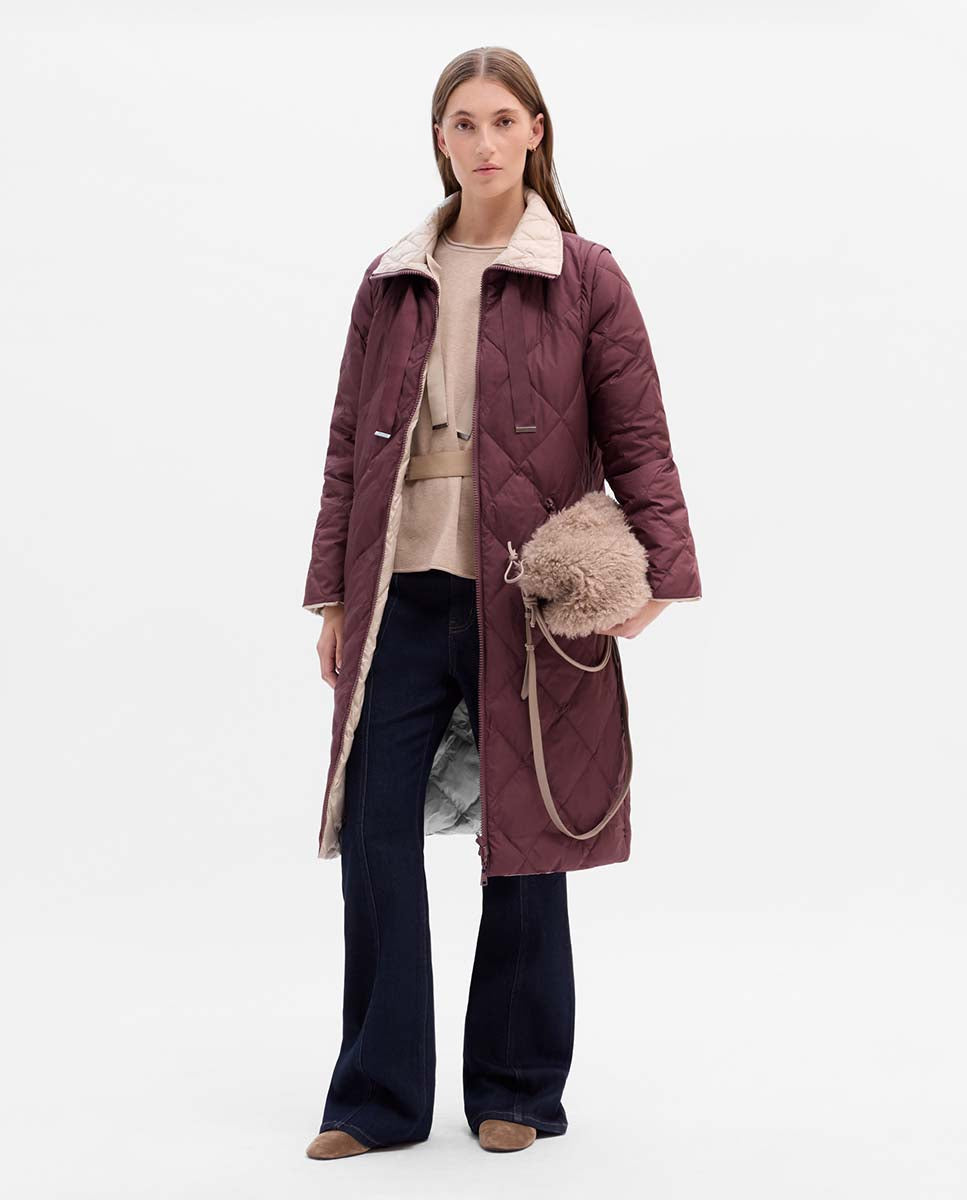 Doudoune longue réversible