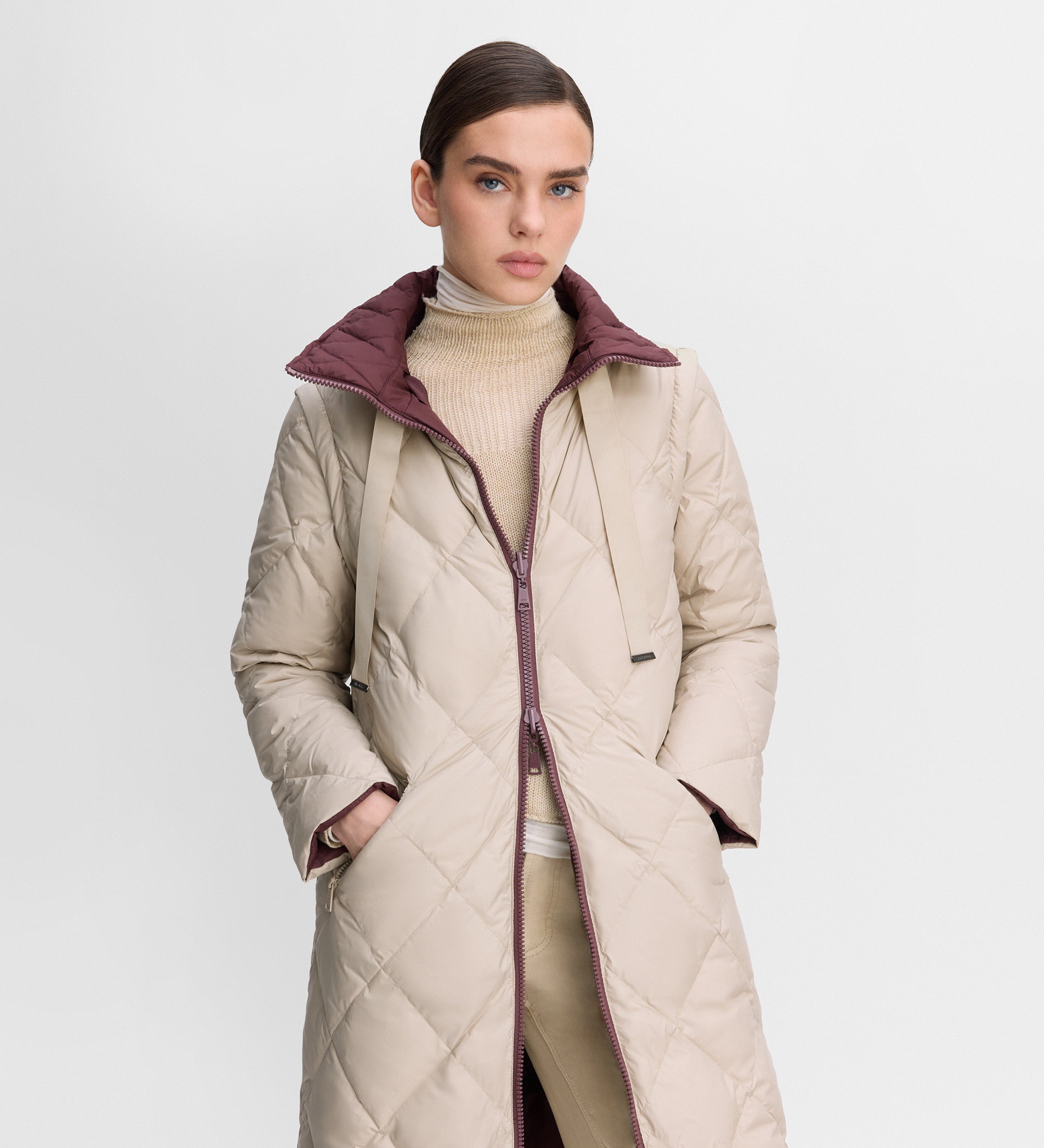 Doudoune longue réversible