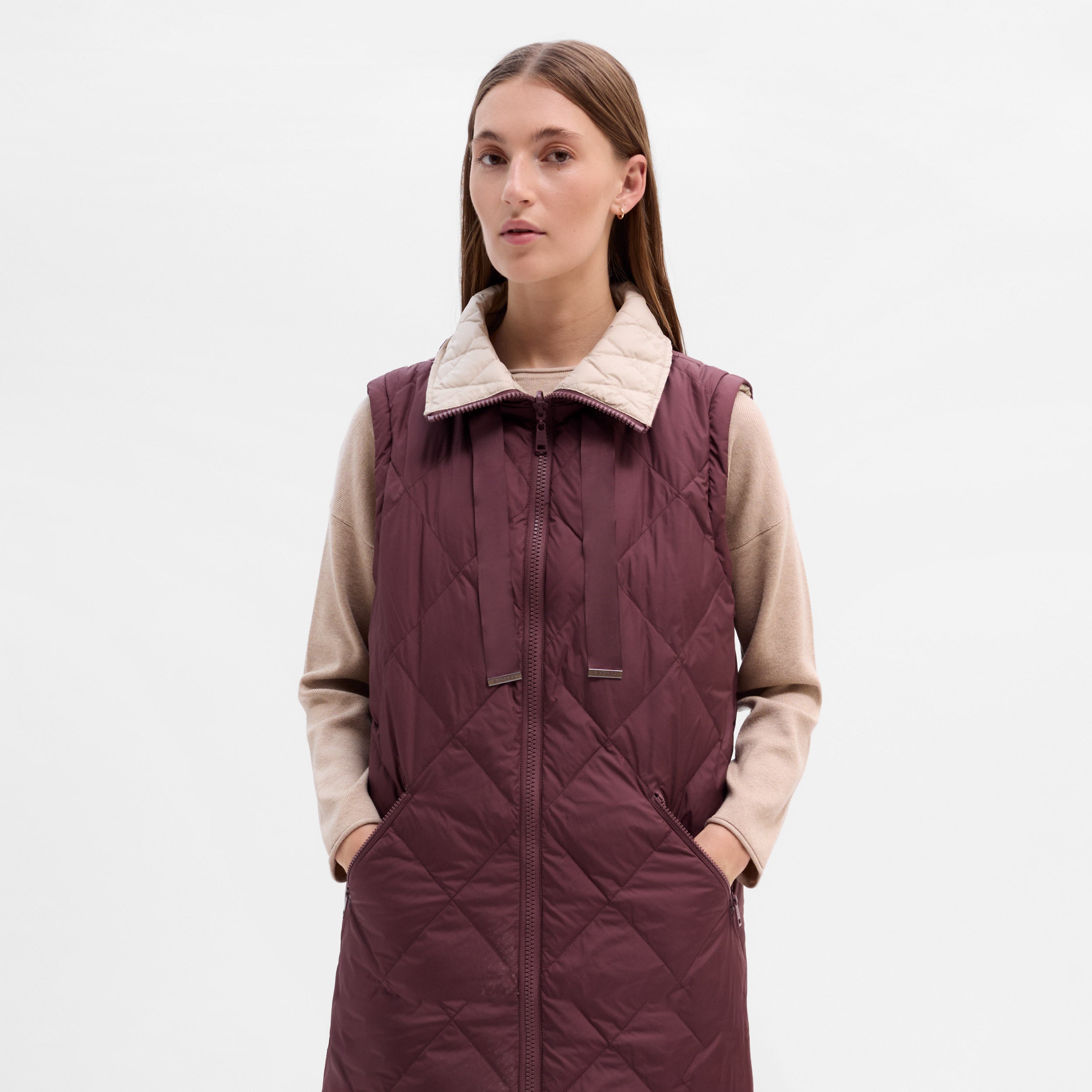 Doudoune longue réversible