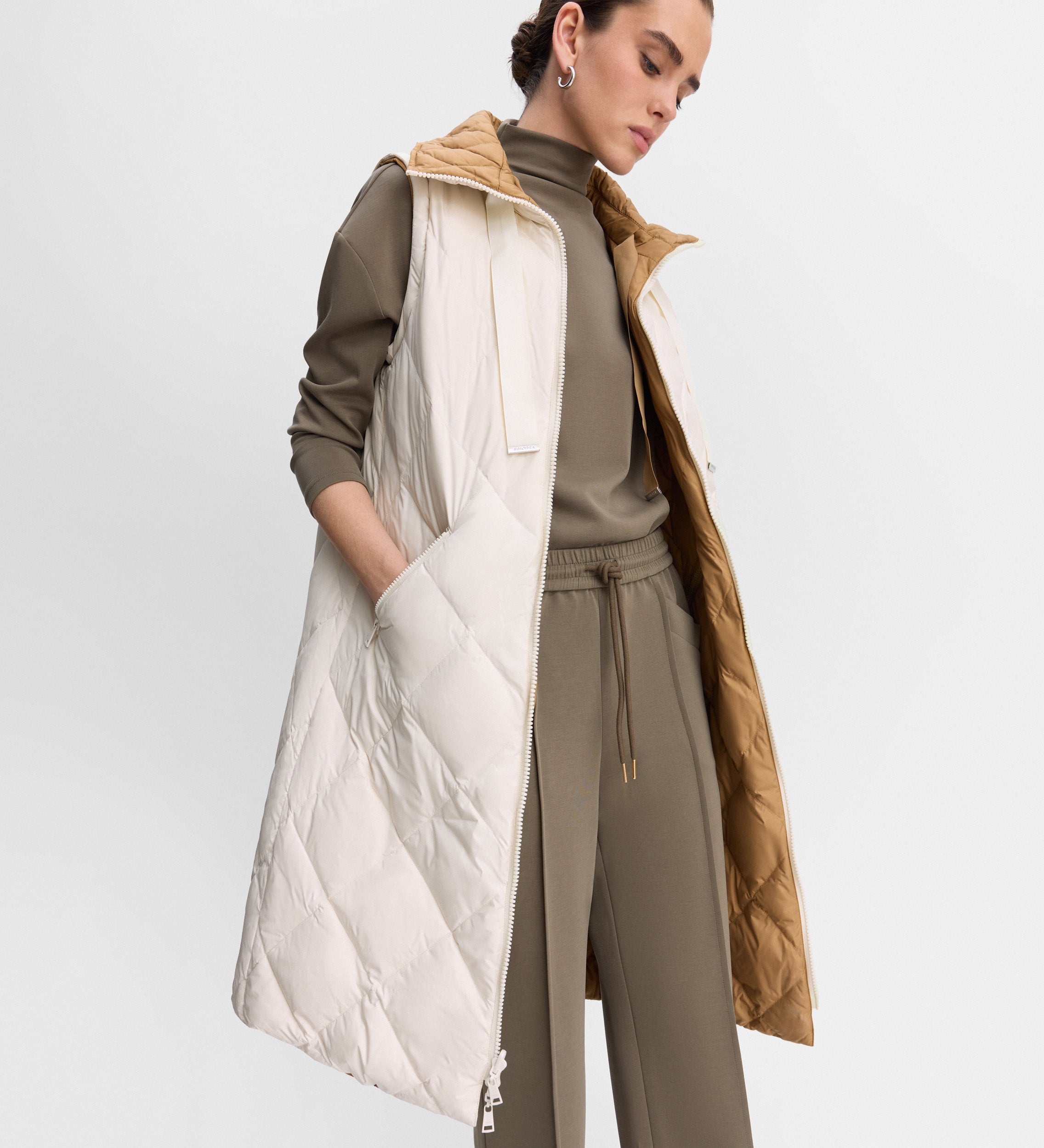 Doudoune longue réversible