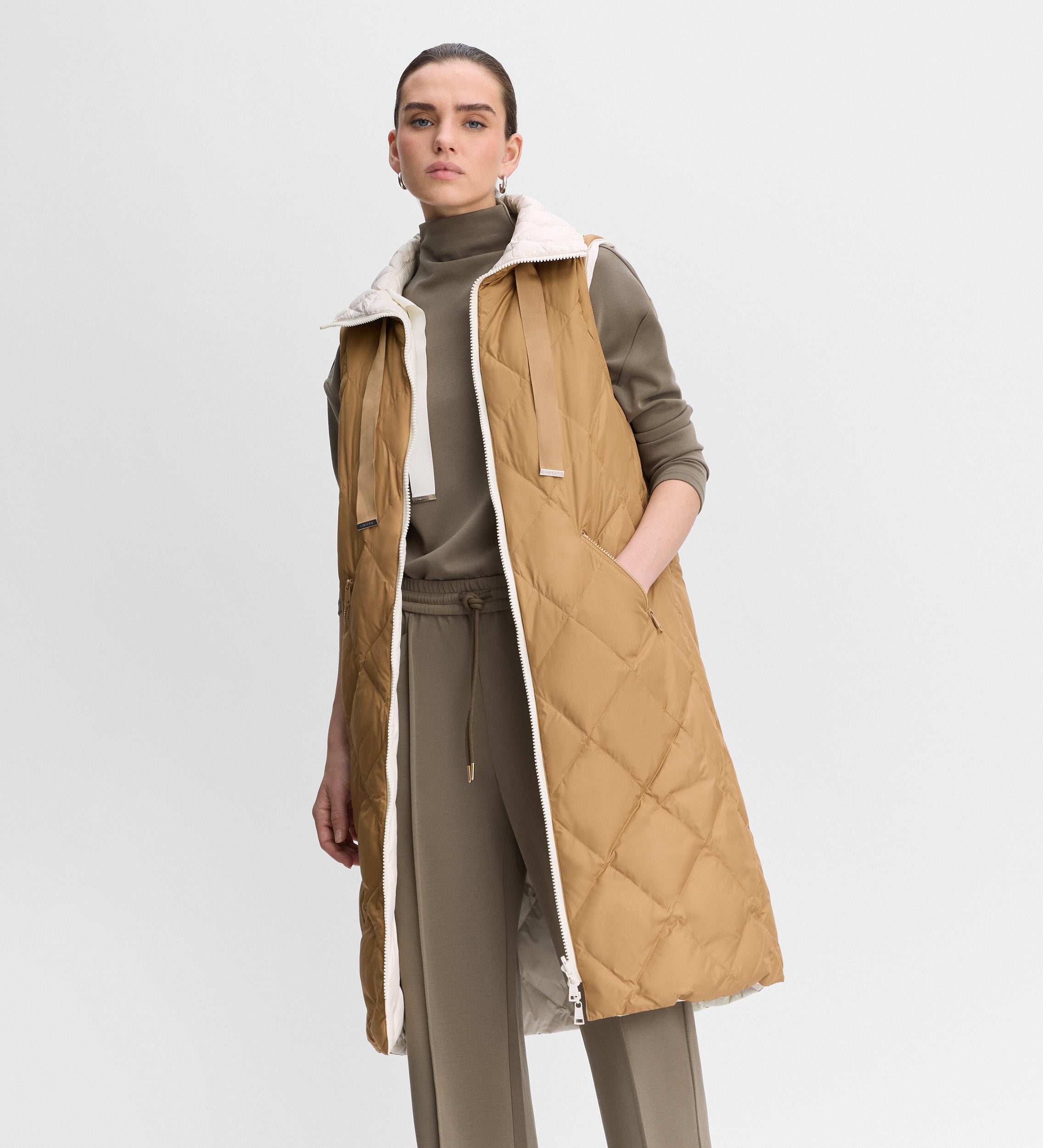 Doudoune longue réversible