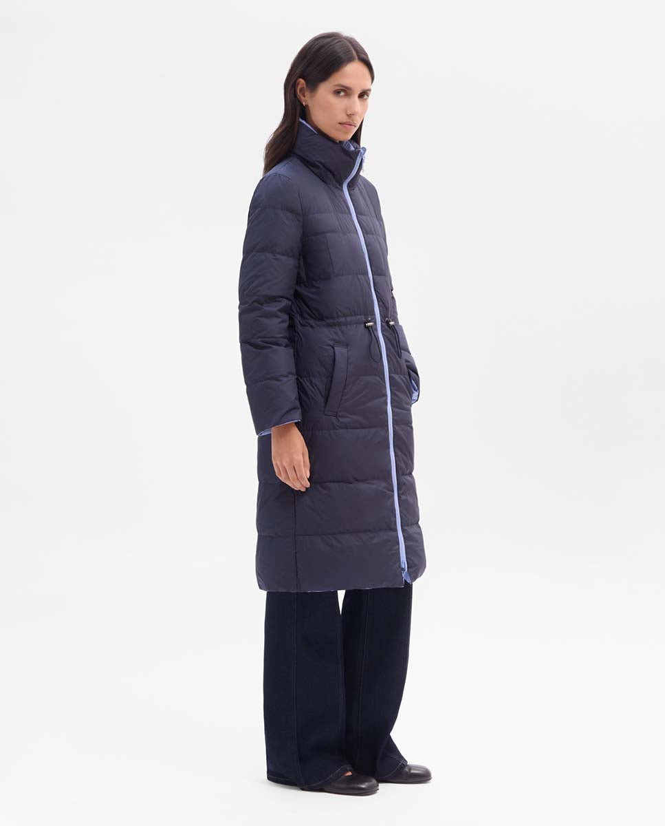 Long reversible down jacket