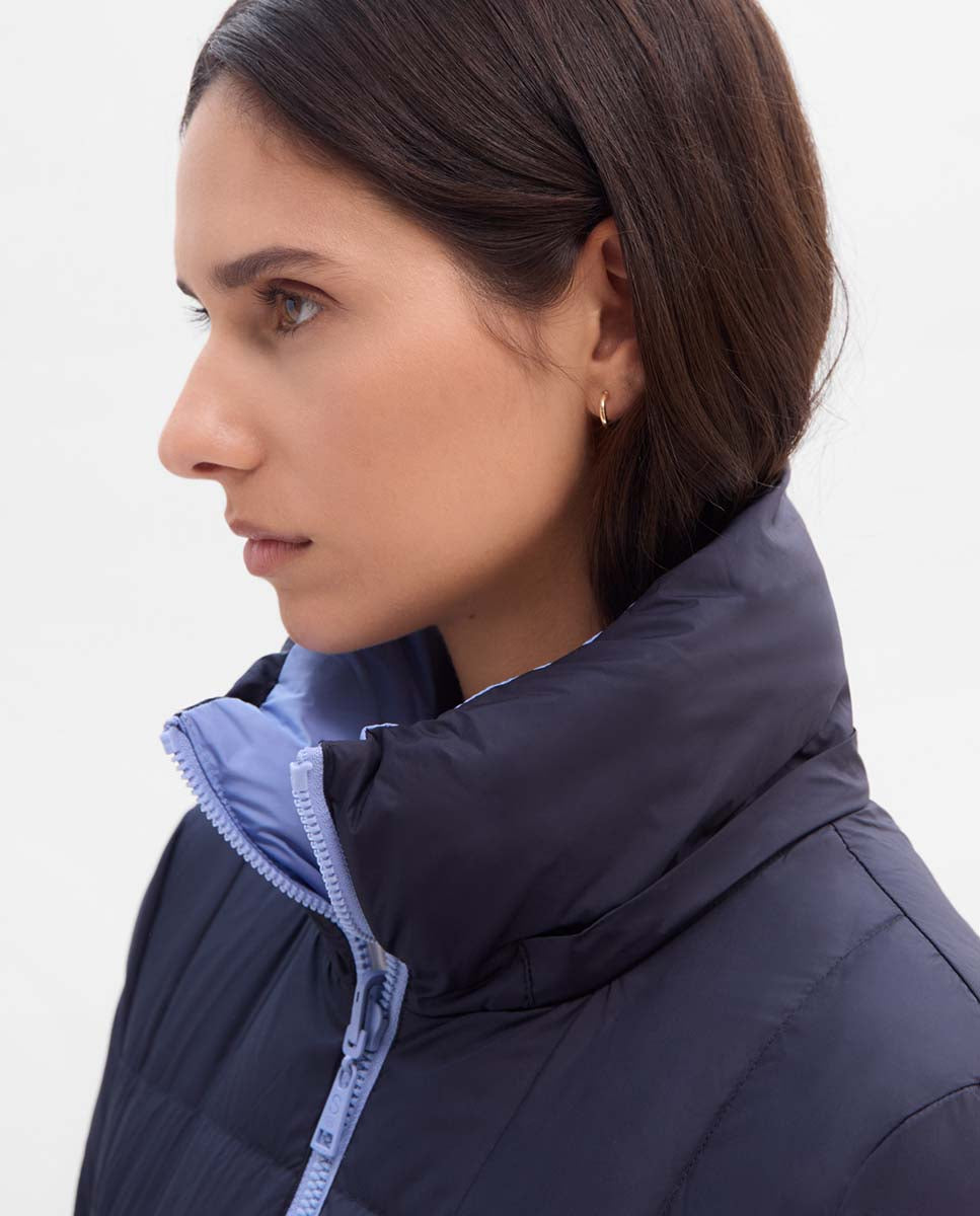 Long reversible down jacket