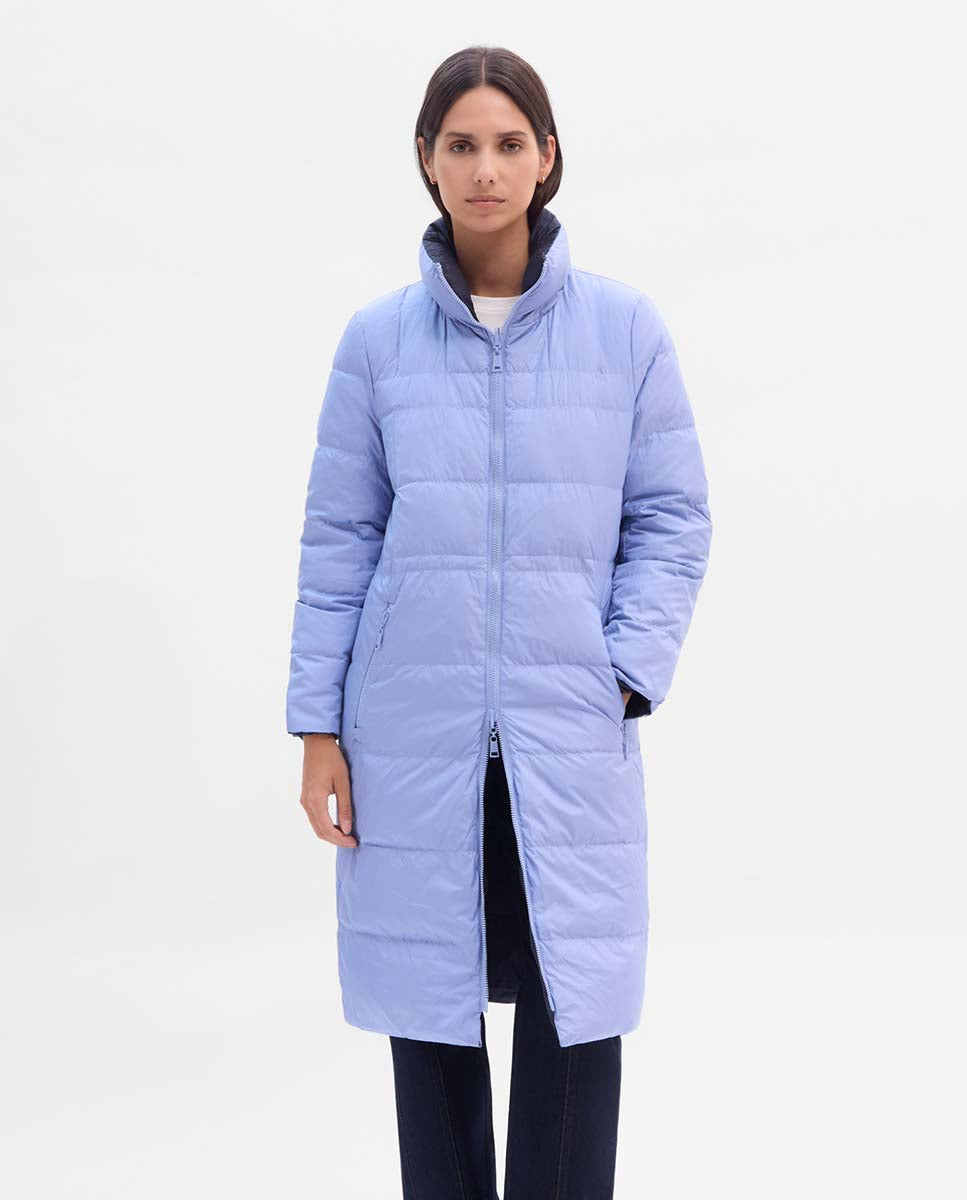 Long reversible down jacket