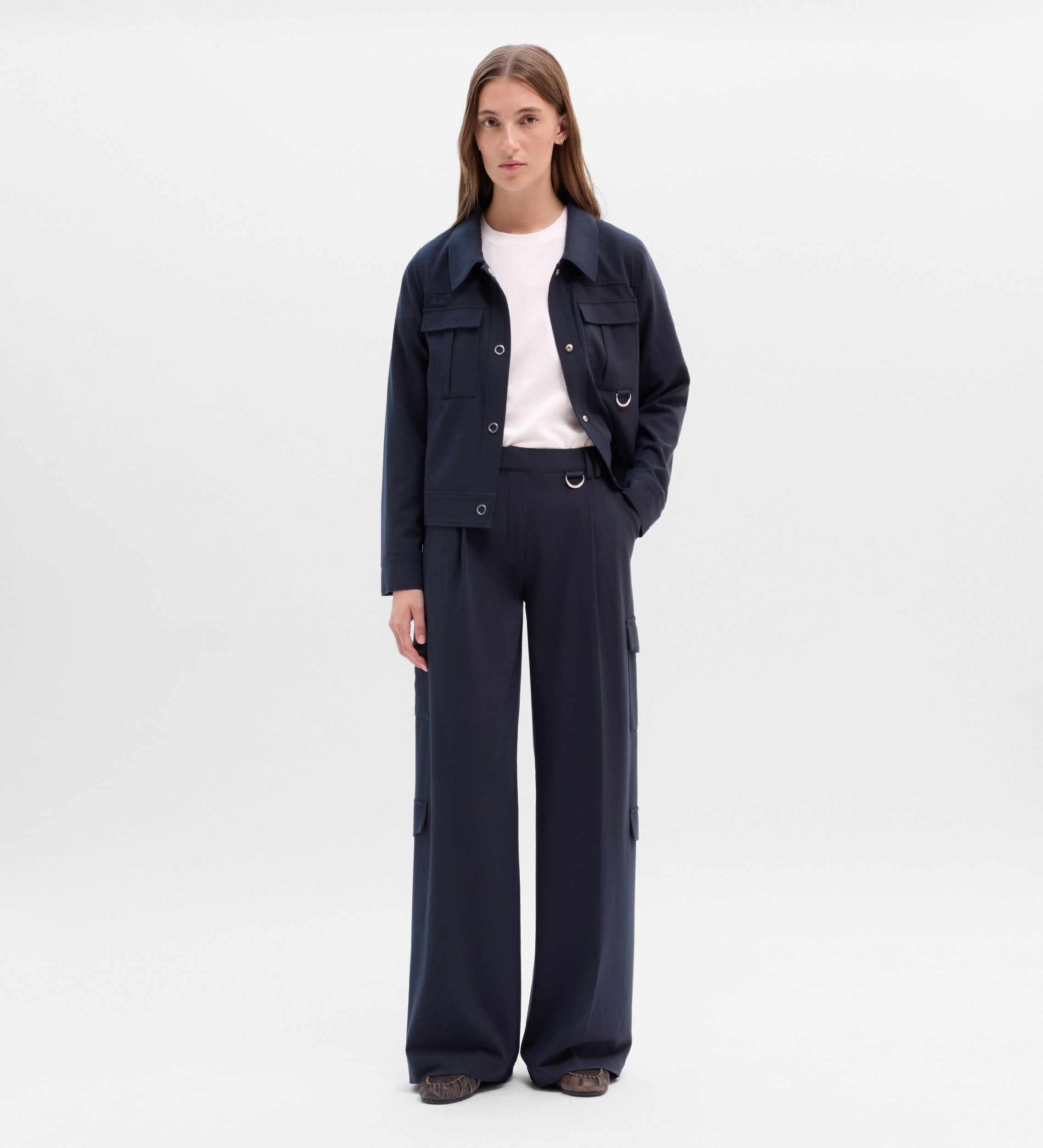 Pantalon cargo plissé