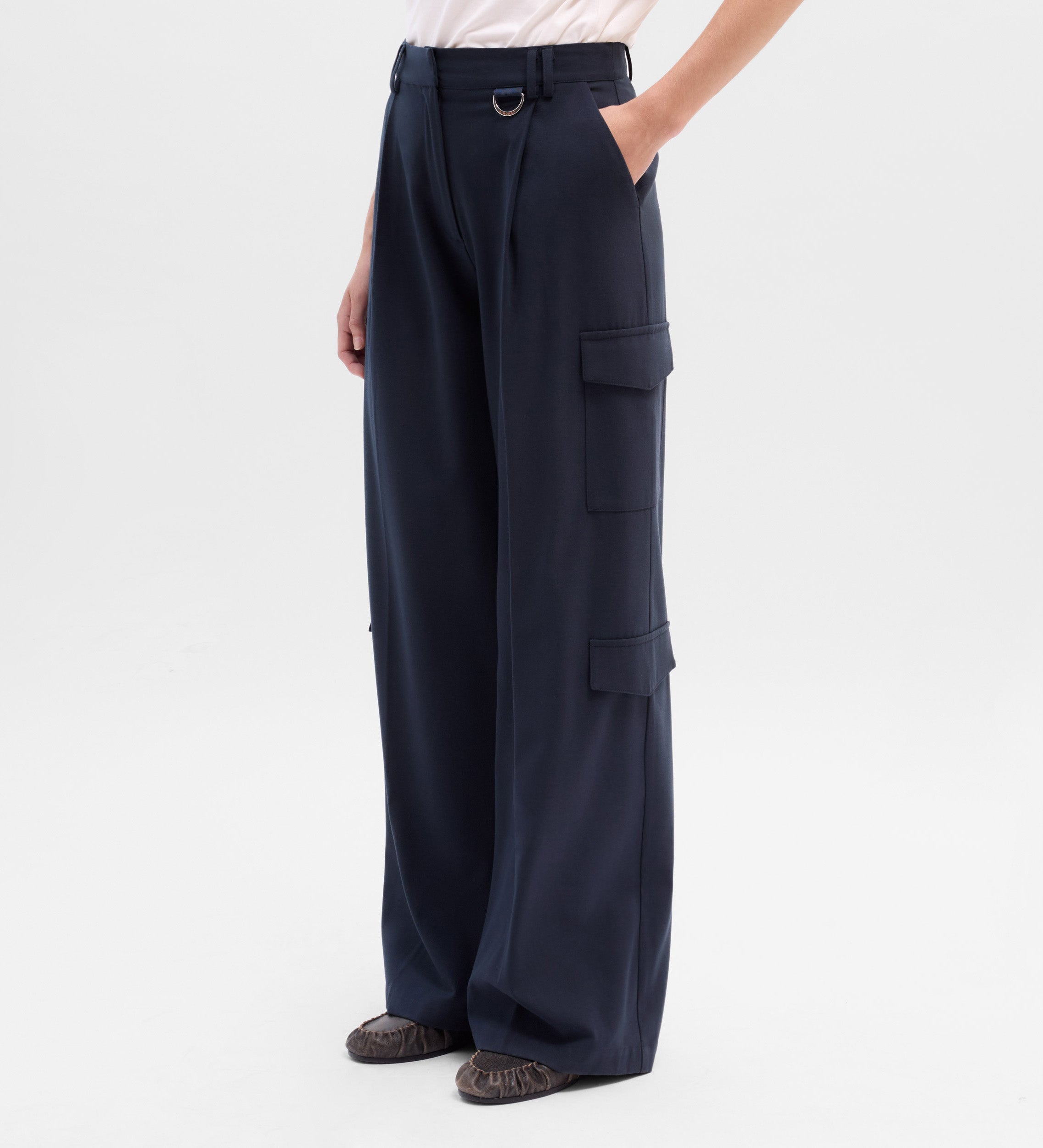 Pantalon cargo plissé