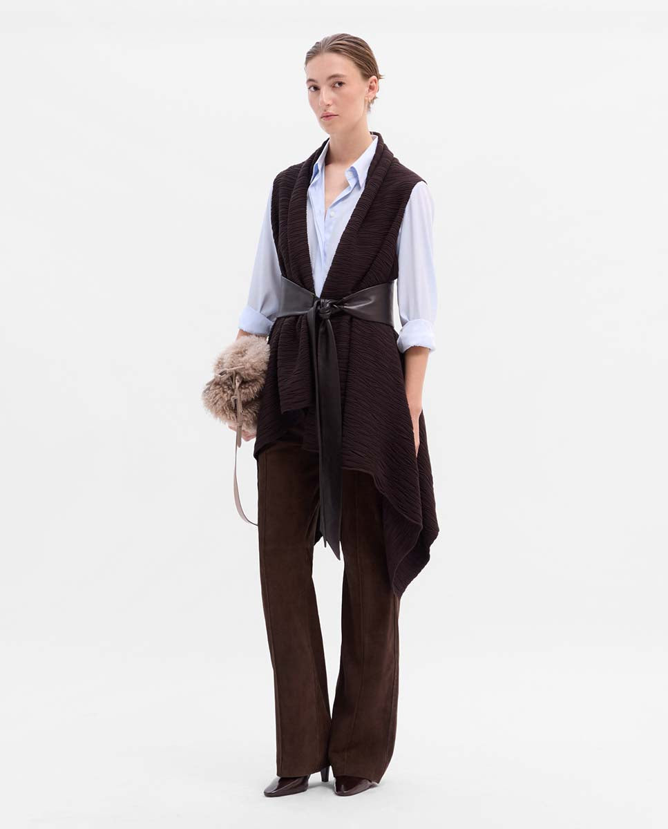 Long textured vest