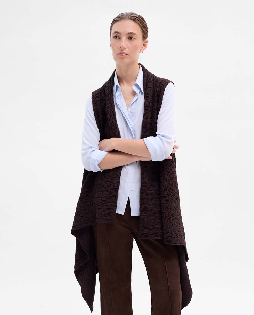Long textured vest