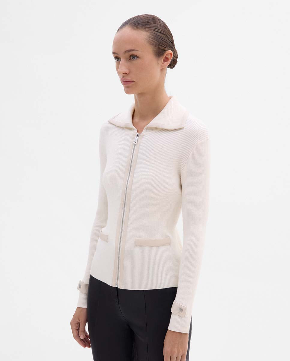 Veste tricotée simili cuir