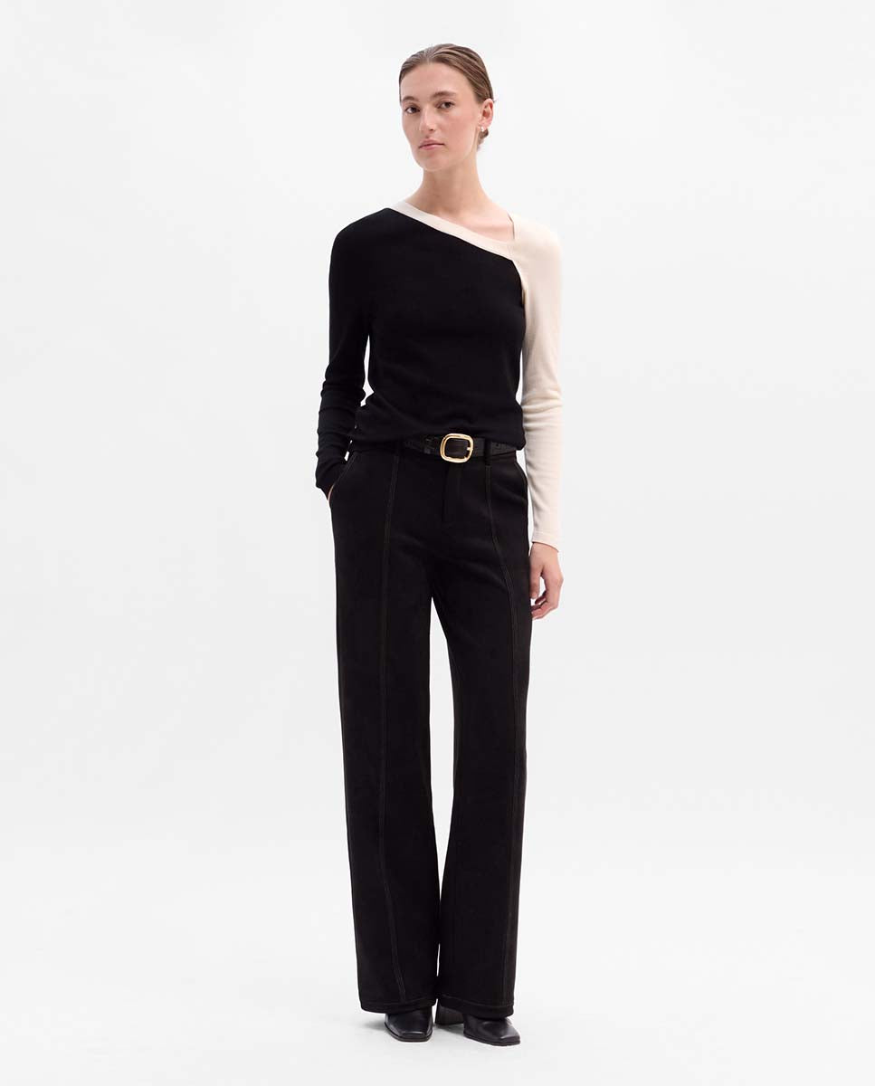 Asymmetrical neckline sweater