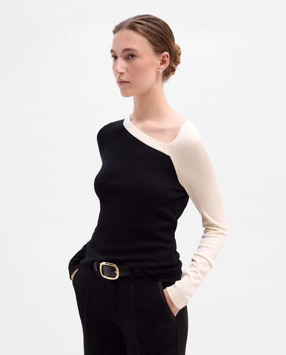 Asymmetrical neckline sweater