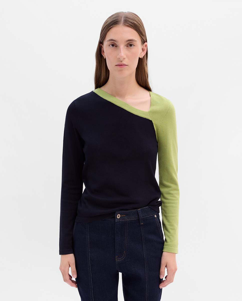 Asymmetrical neckline sweater