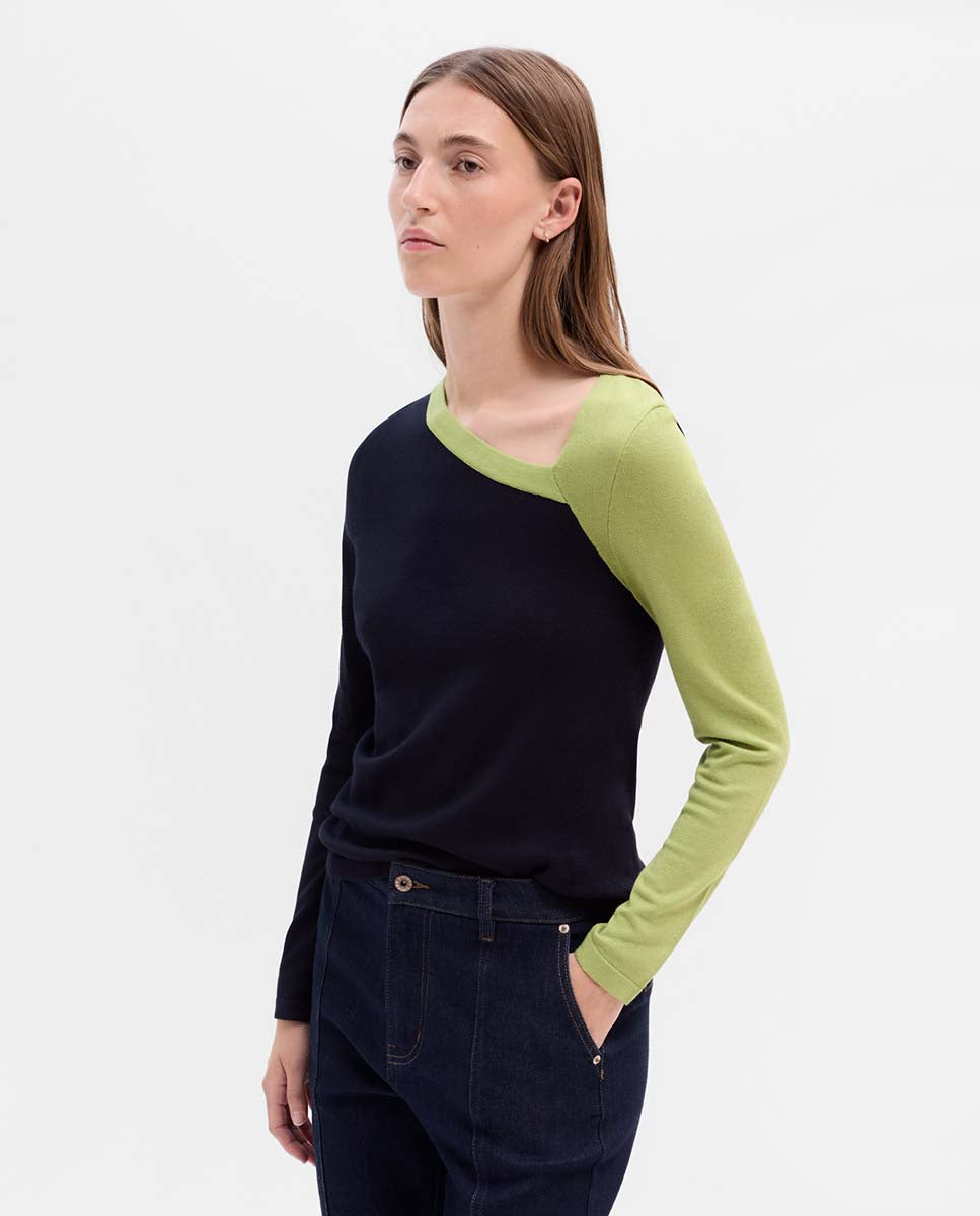 Asymmetrical neckline sweater