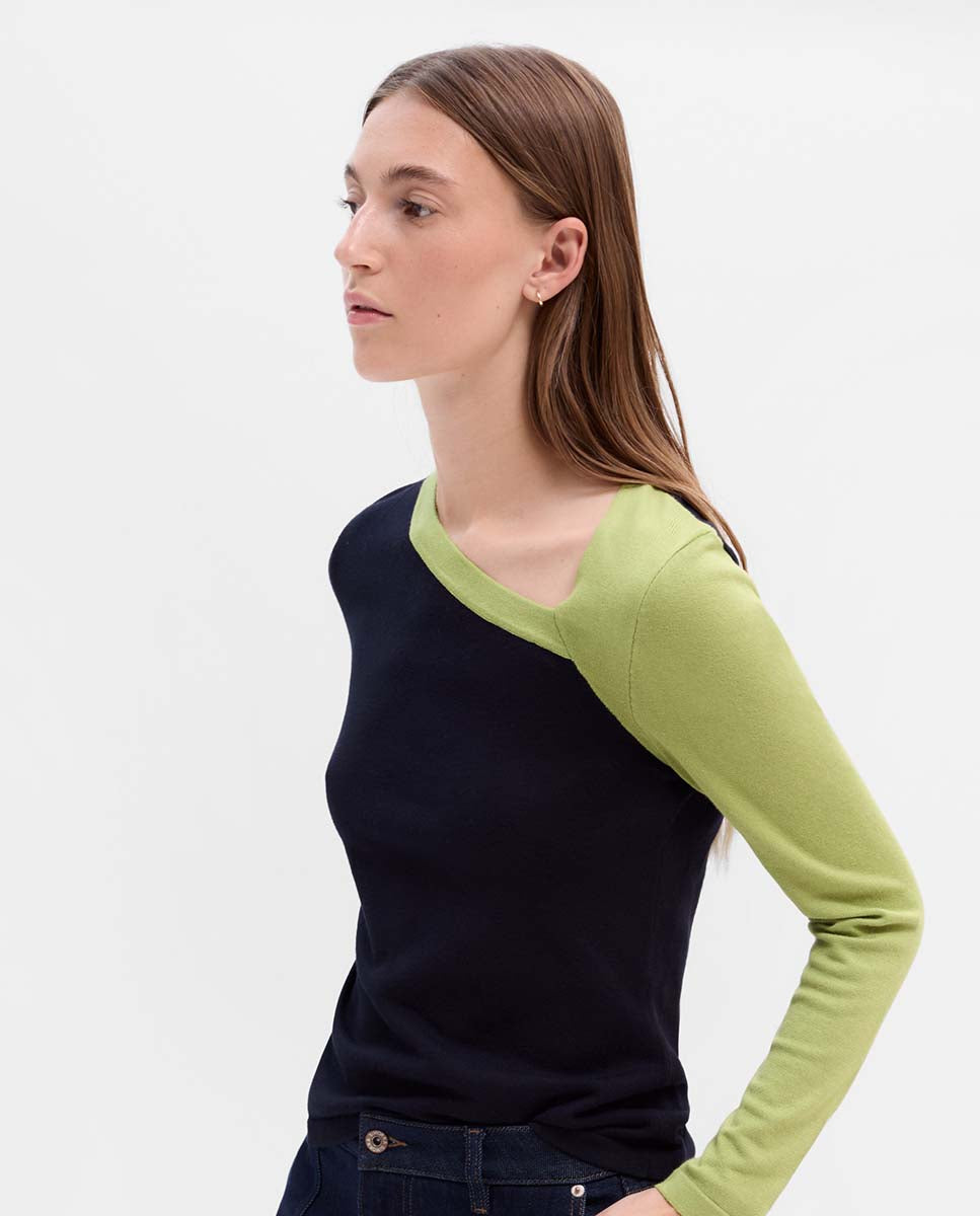 Asymmetrical neckline sweater