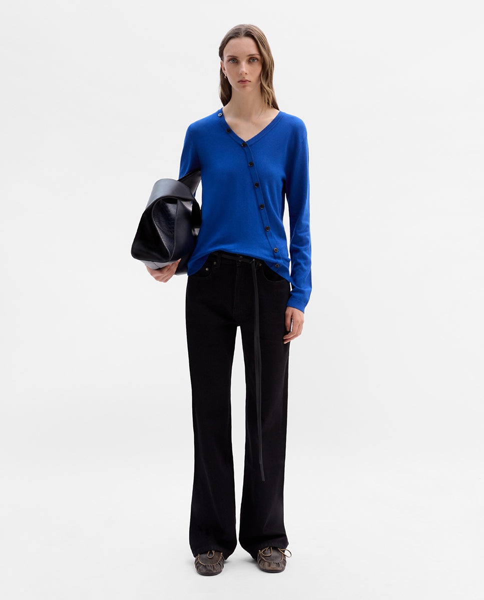 Pull col V avec boutons