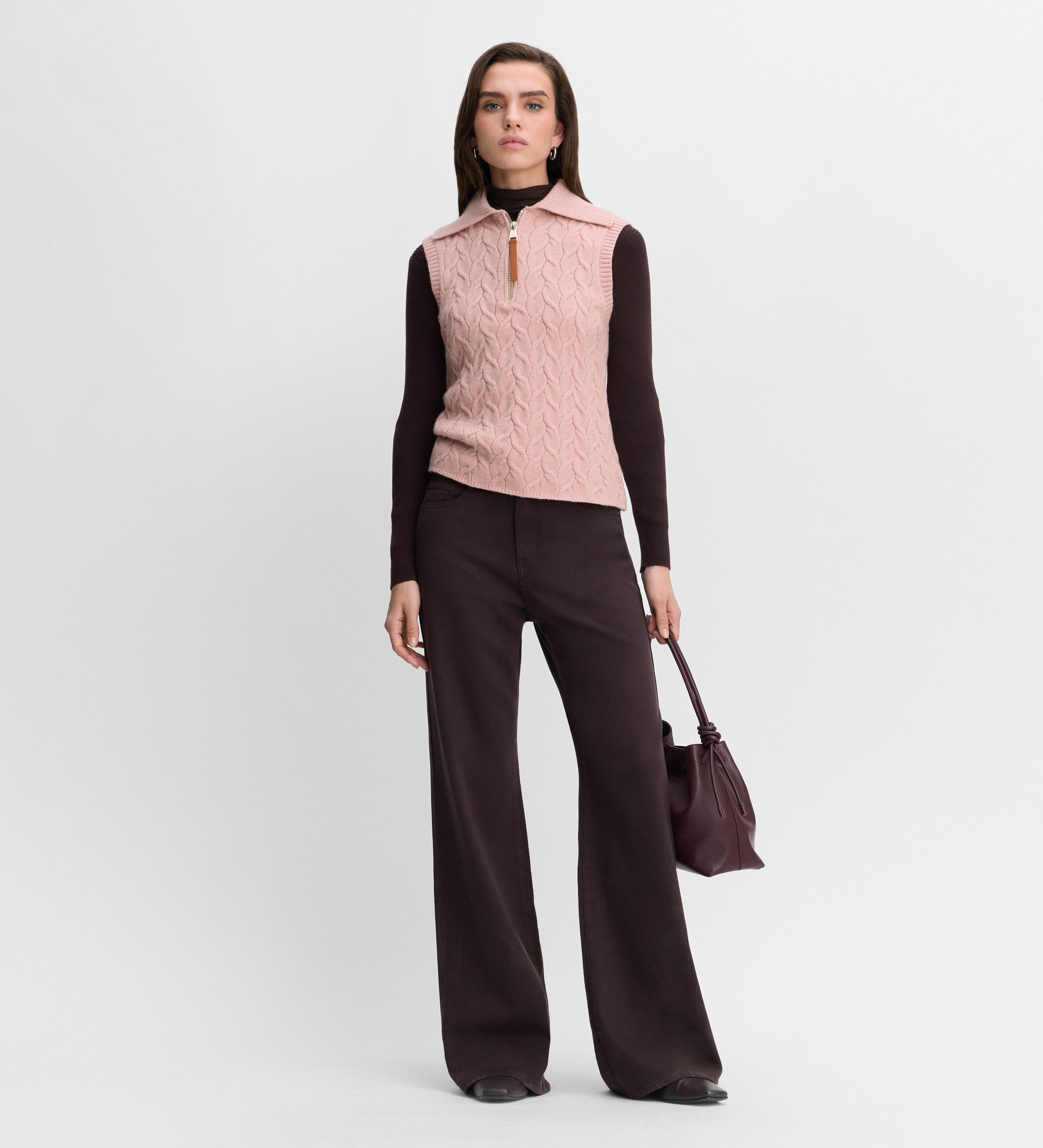 Gilet tricoté tresses