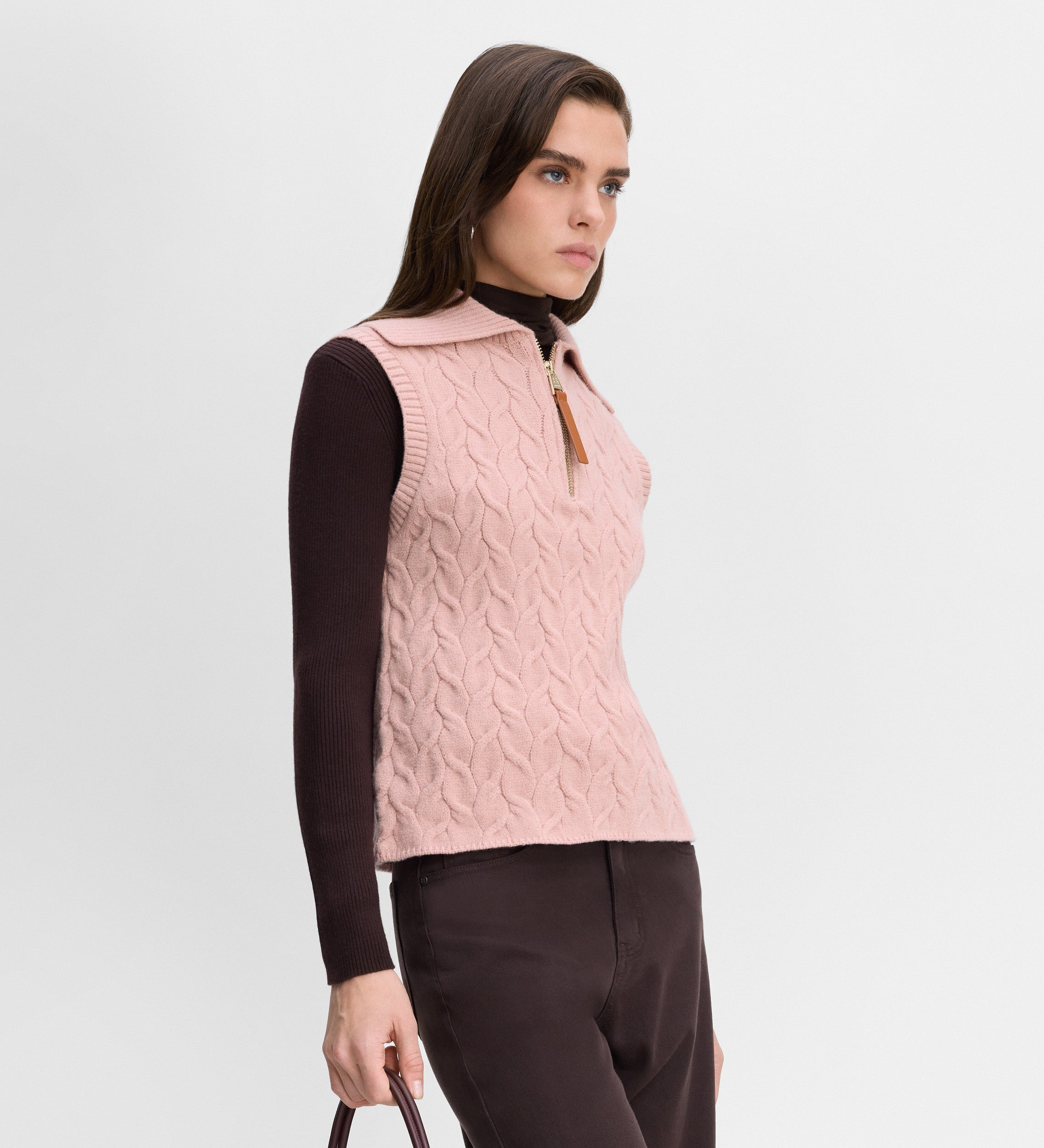 Gilet tricoté tresses