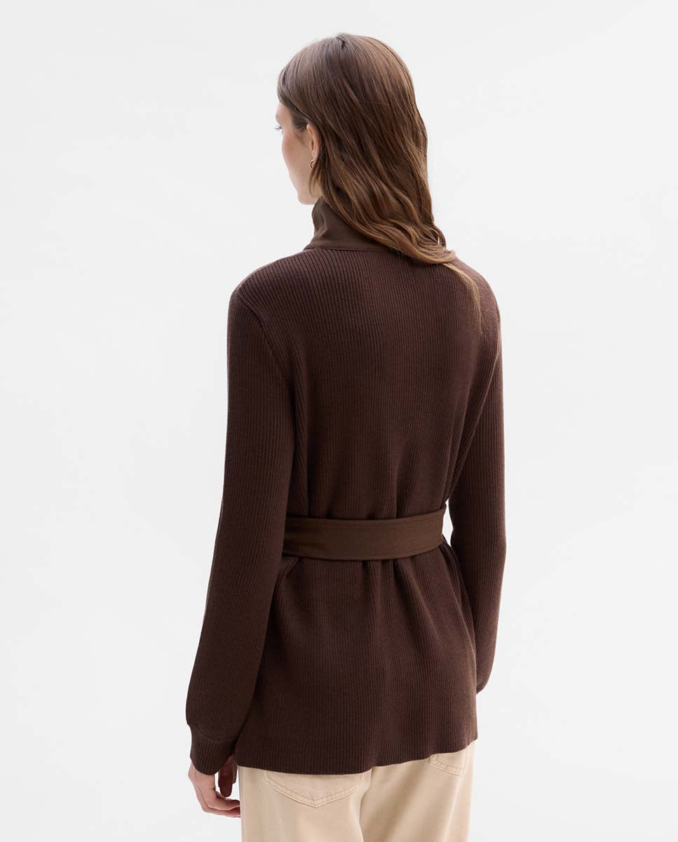 Chaqueta bimateria cinturón