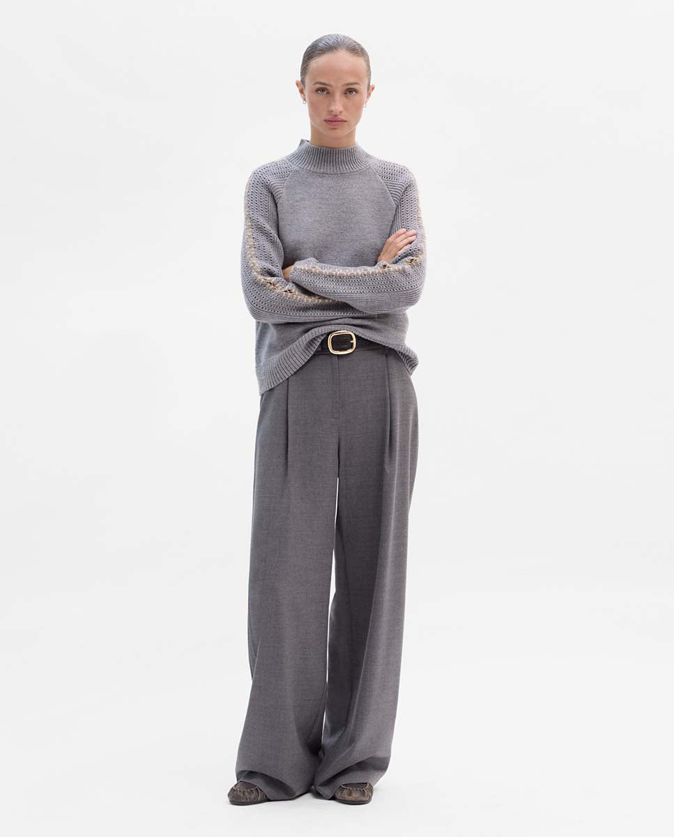 Jersey knit with contrast stitching