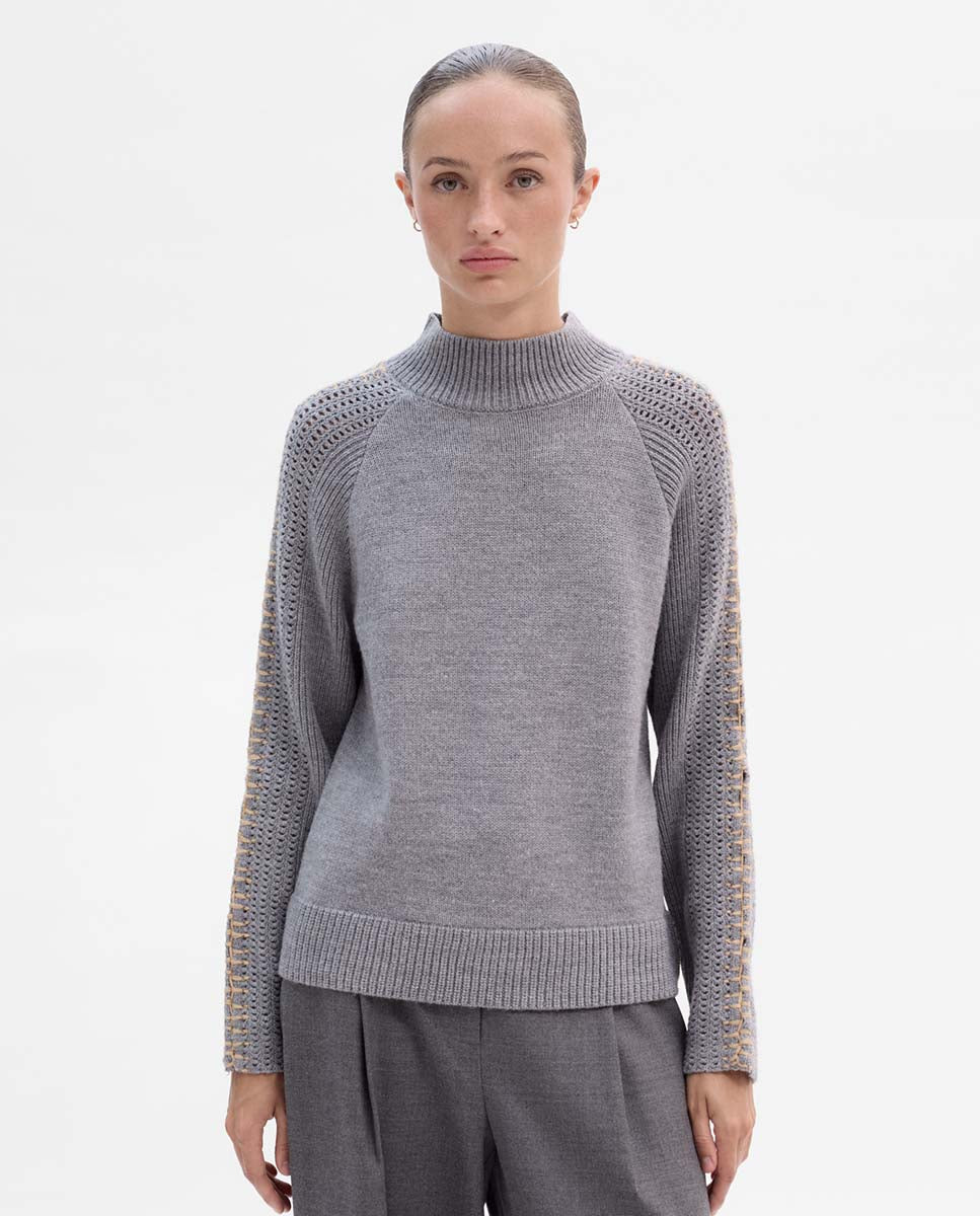 Jersey knit with contrast stitching