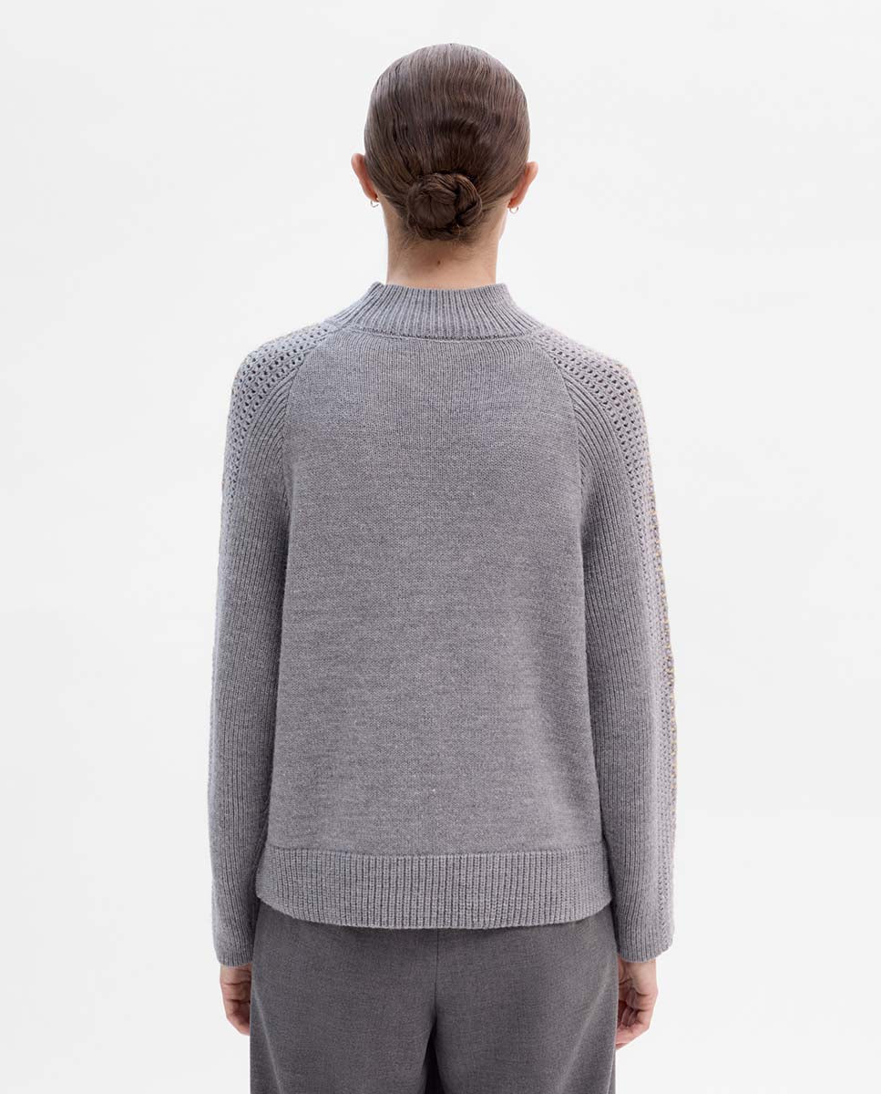 Jersey knit with contrast stitching
