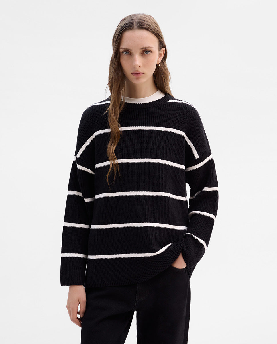 Striped knit sweater