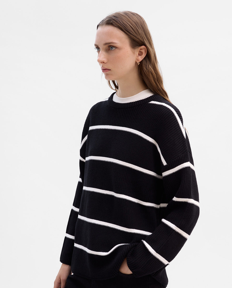 Striped knit sweater