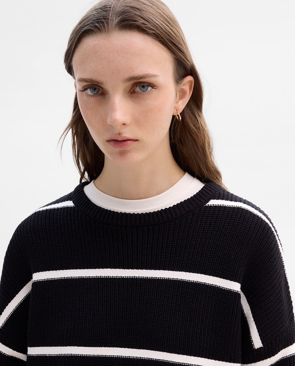 Striped knit sweater
