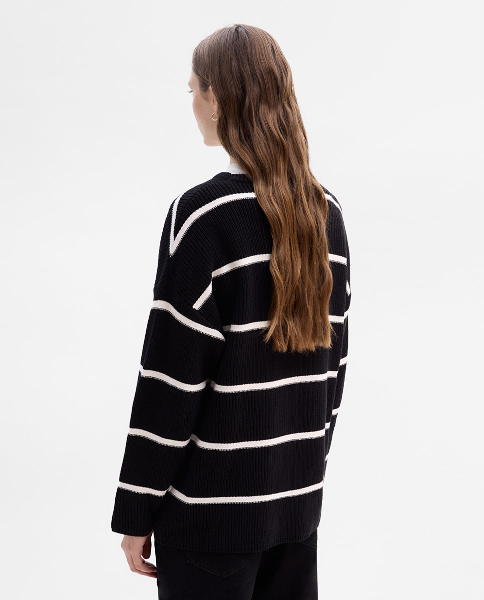 Striped knit sweater