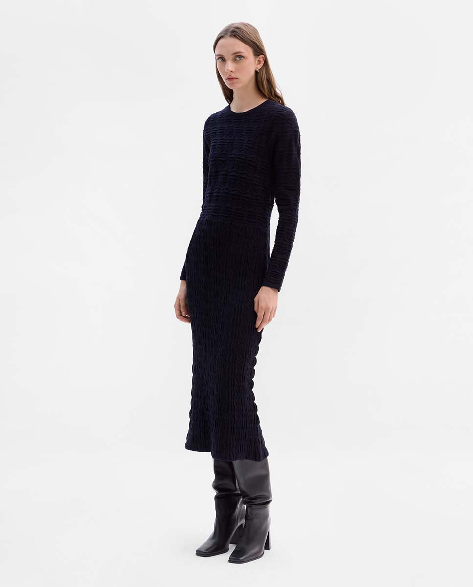 Textured knit dress