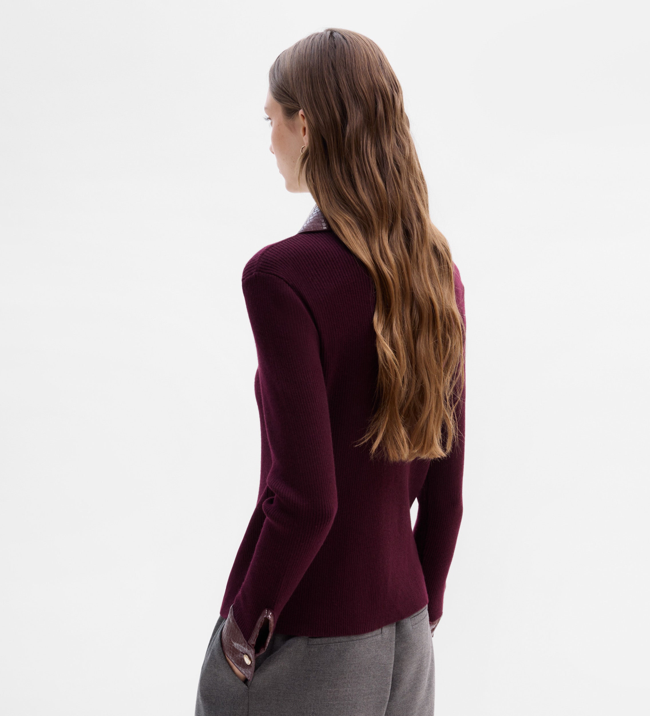 Chaqueta de punto combinado