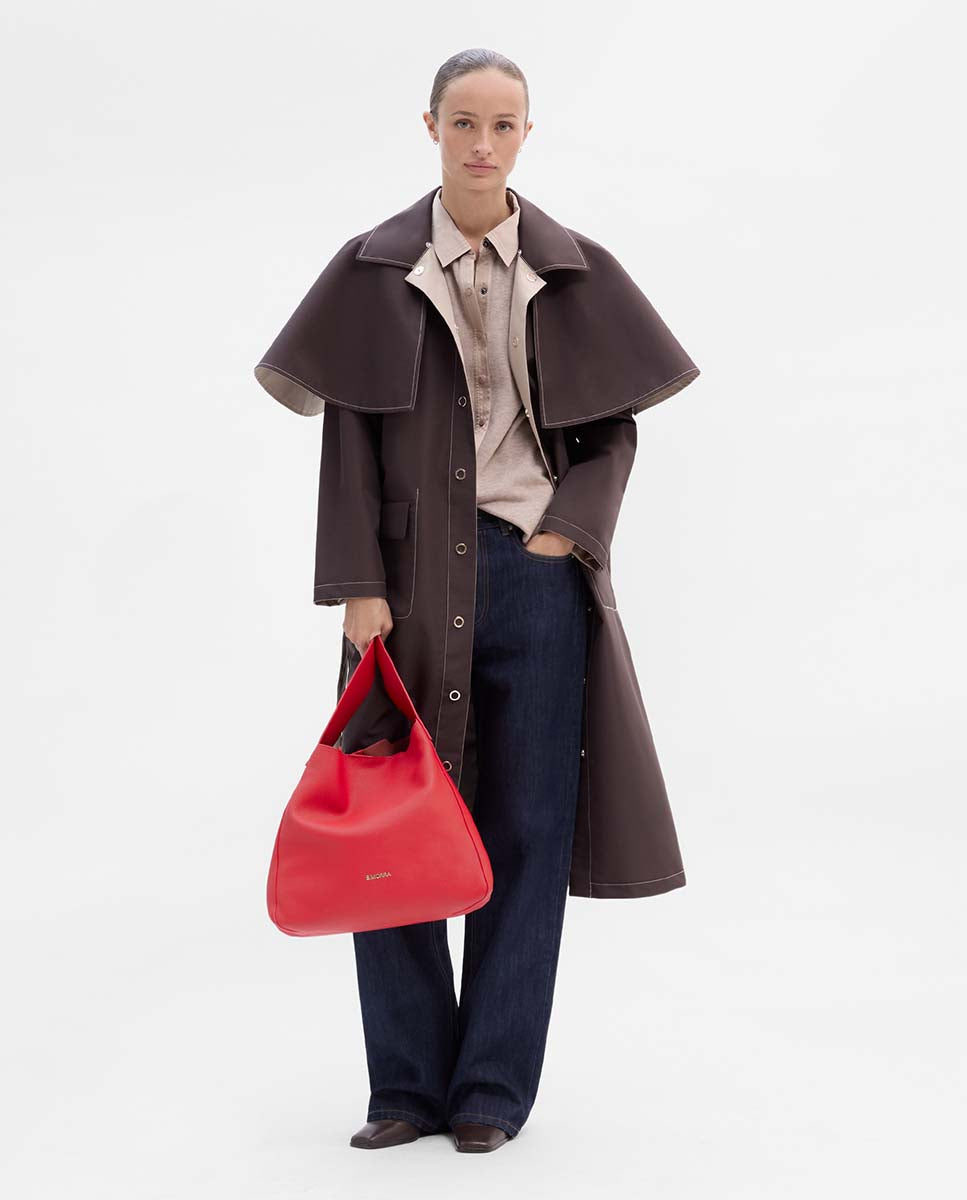 Reversible cape trench coat
