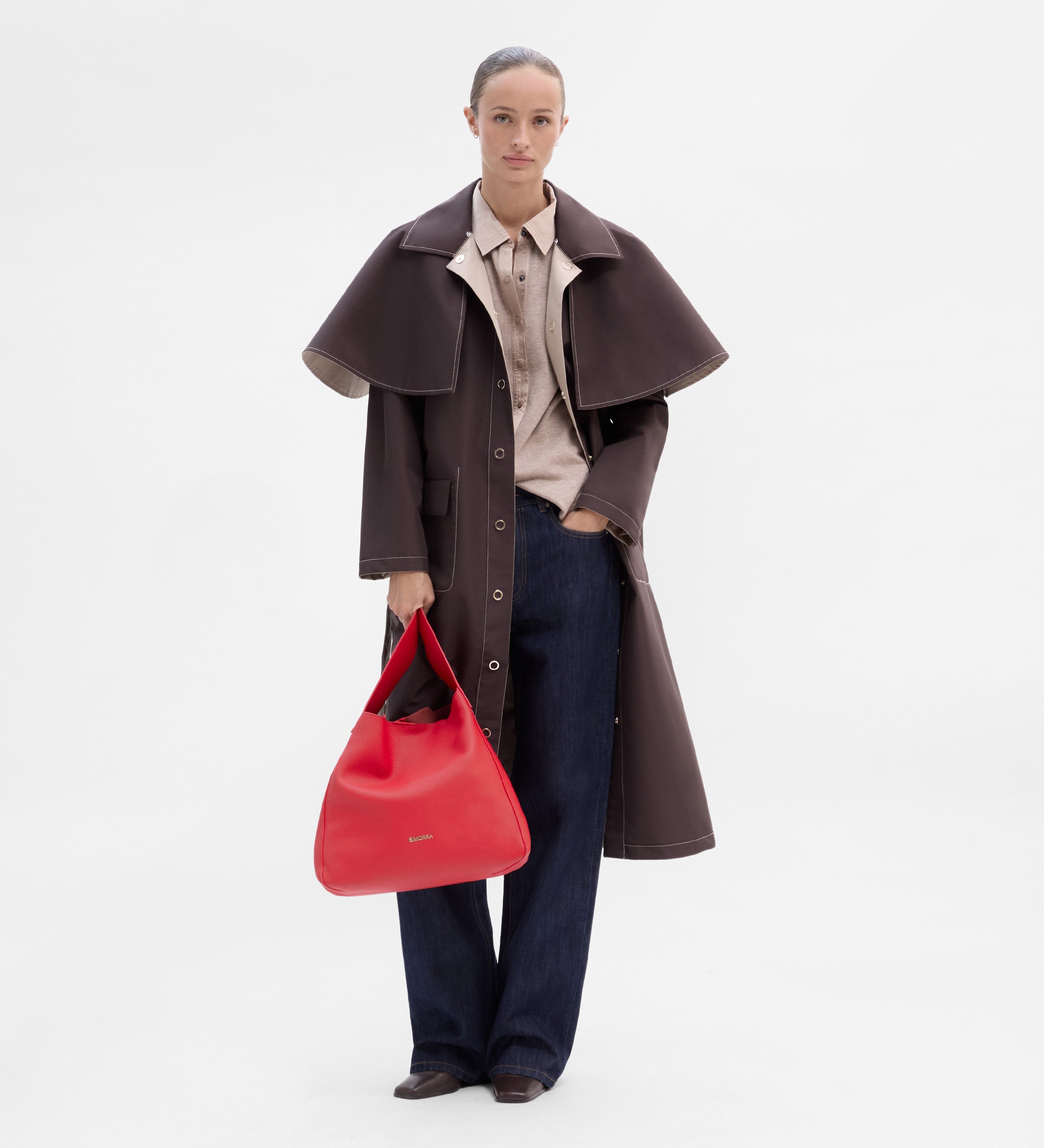 Trench-coat réversible à cape