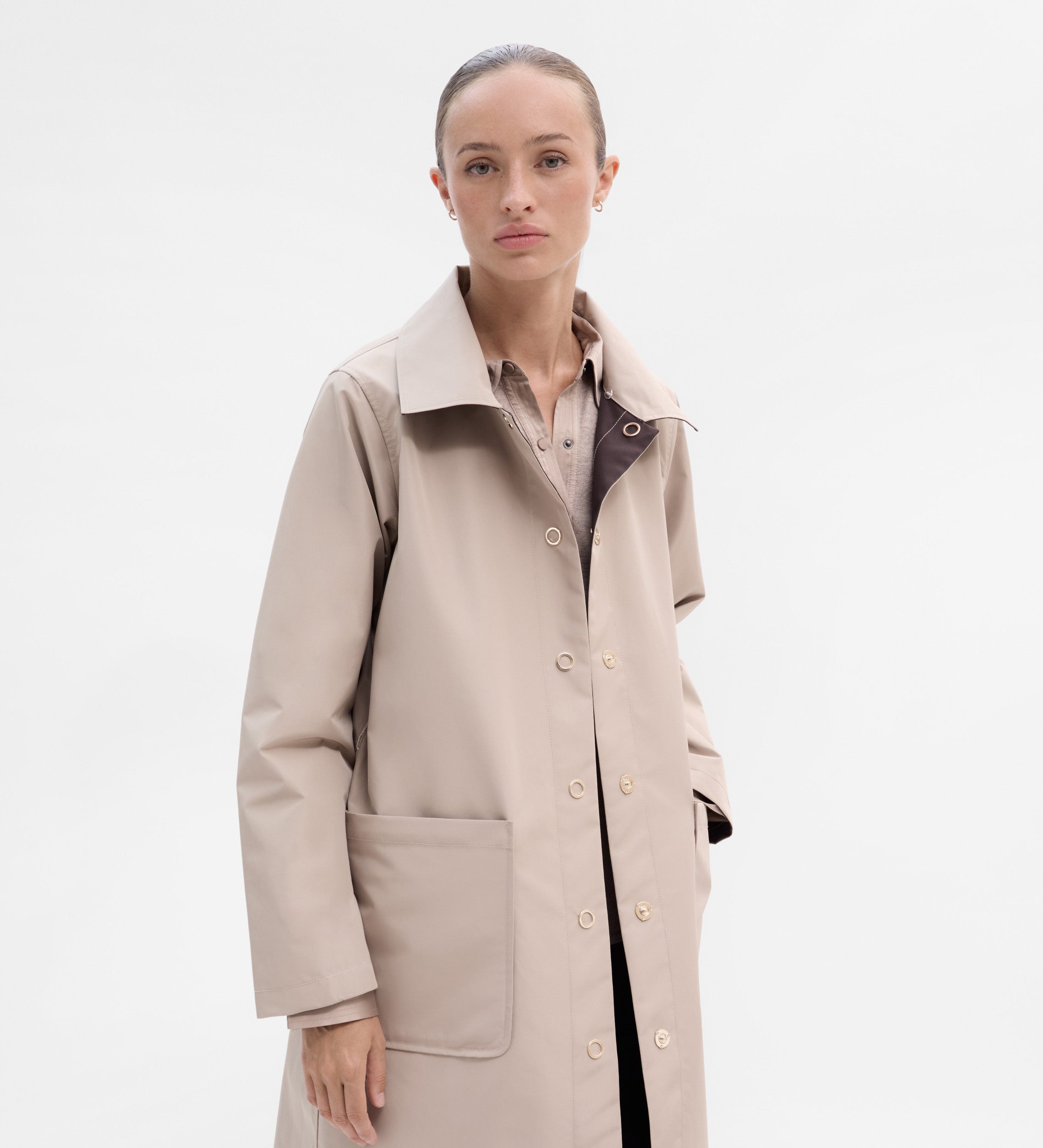 Trench-coat réversible à cape