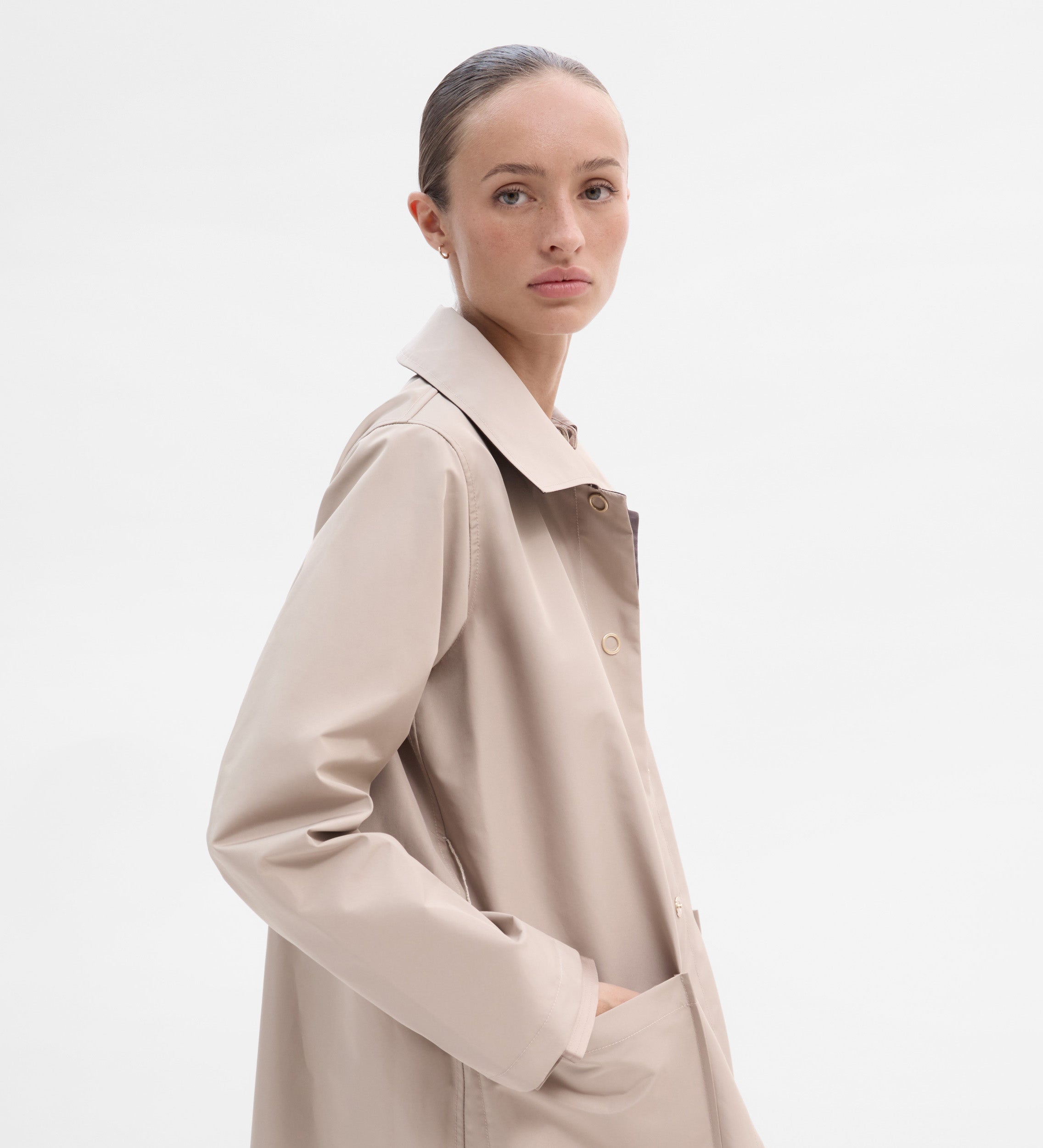 Trench-coat réversible à cape