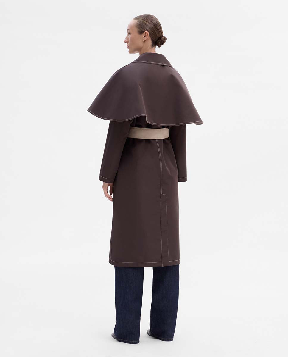 Reversible cape trench coat