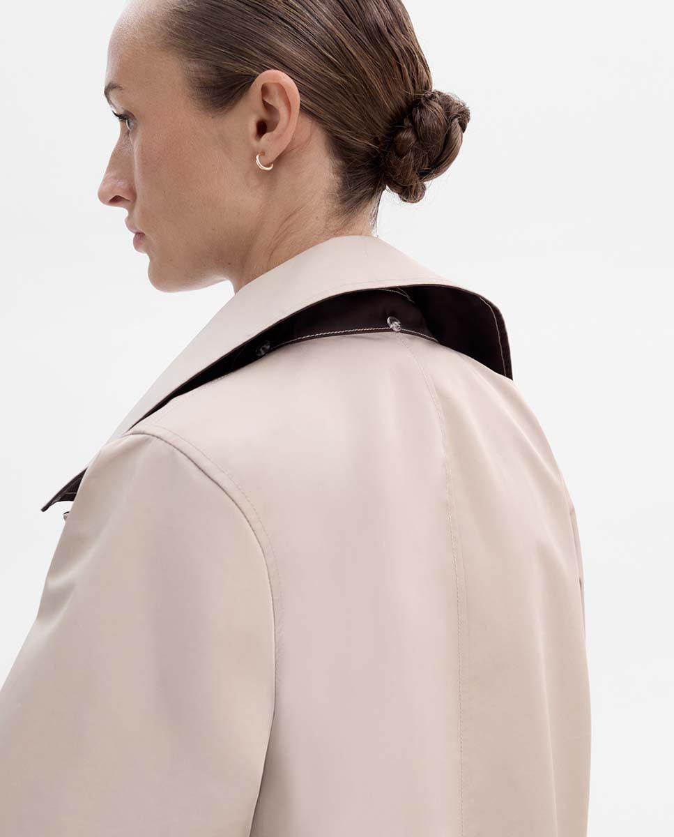 Reversible cape trench coat