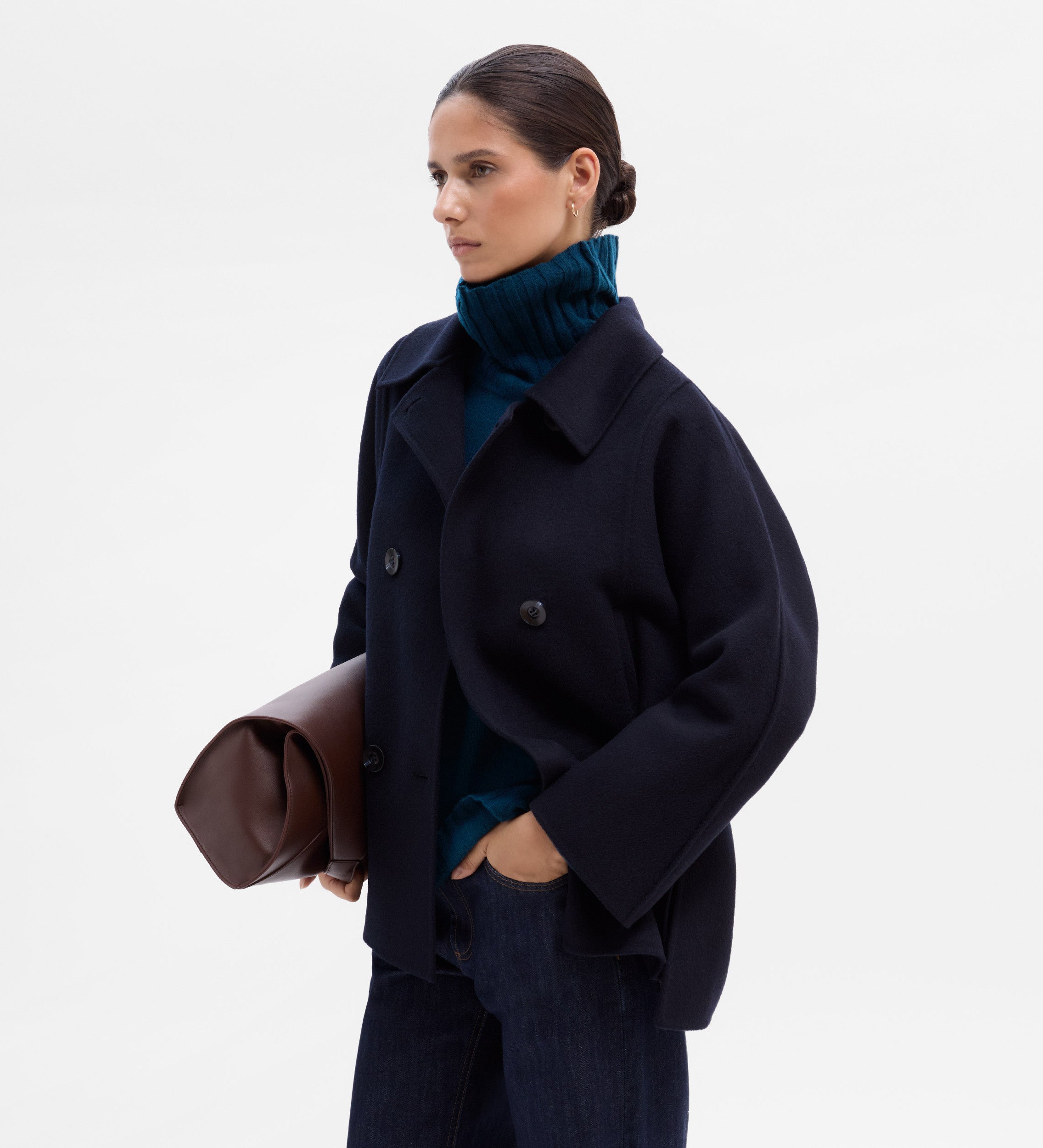 Veste croisée double face