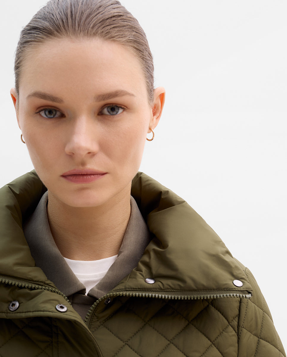 Parka acolchada doble cuello