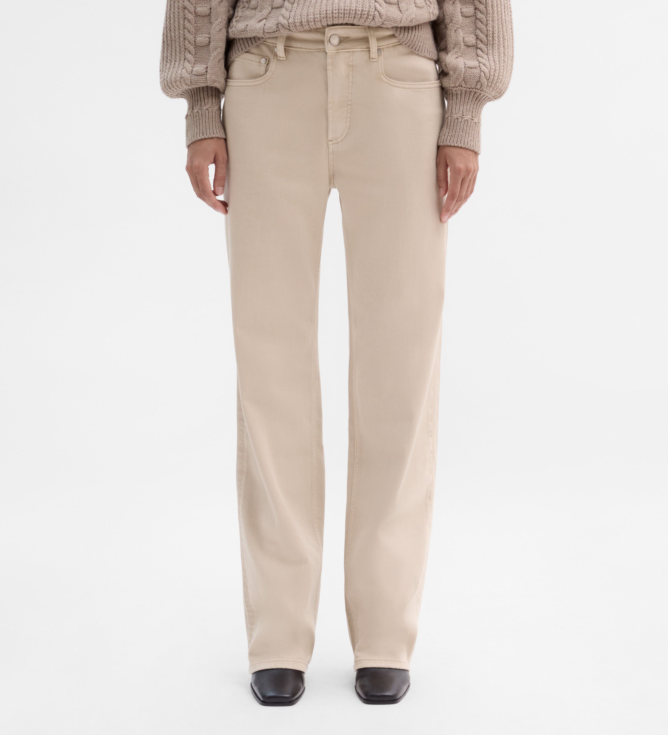 Straight cotton twill pants