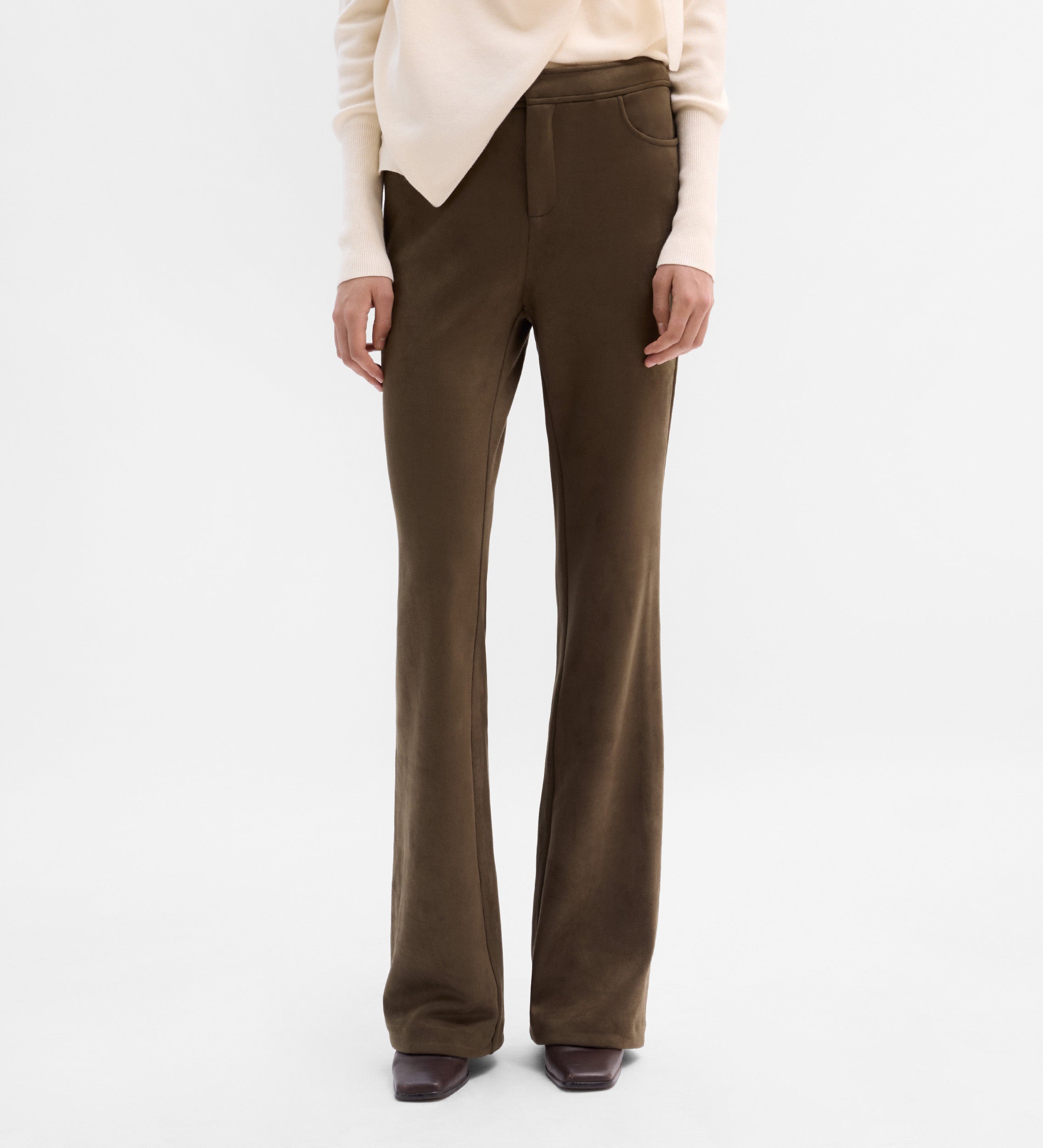 Flared suede pants