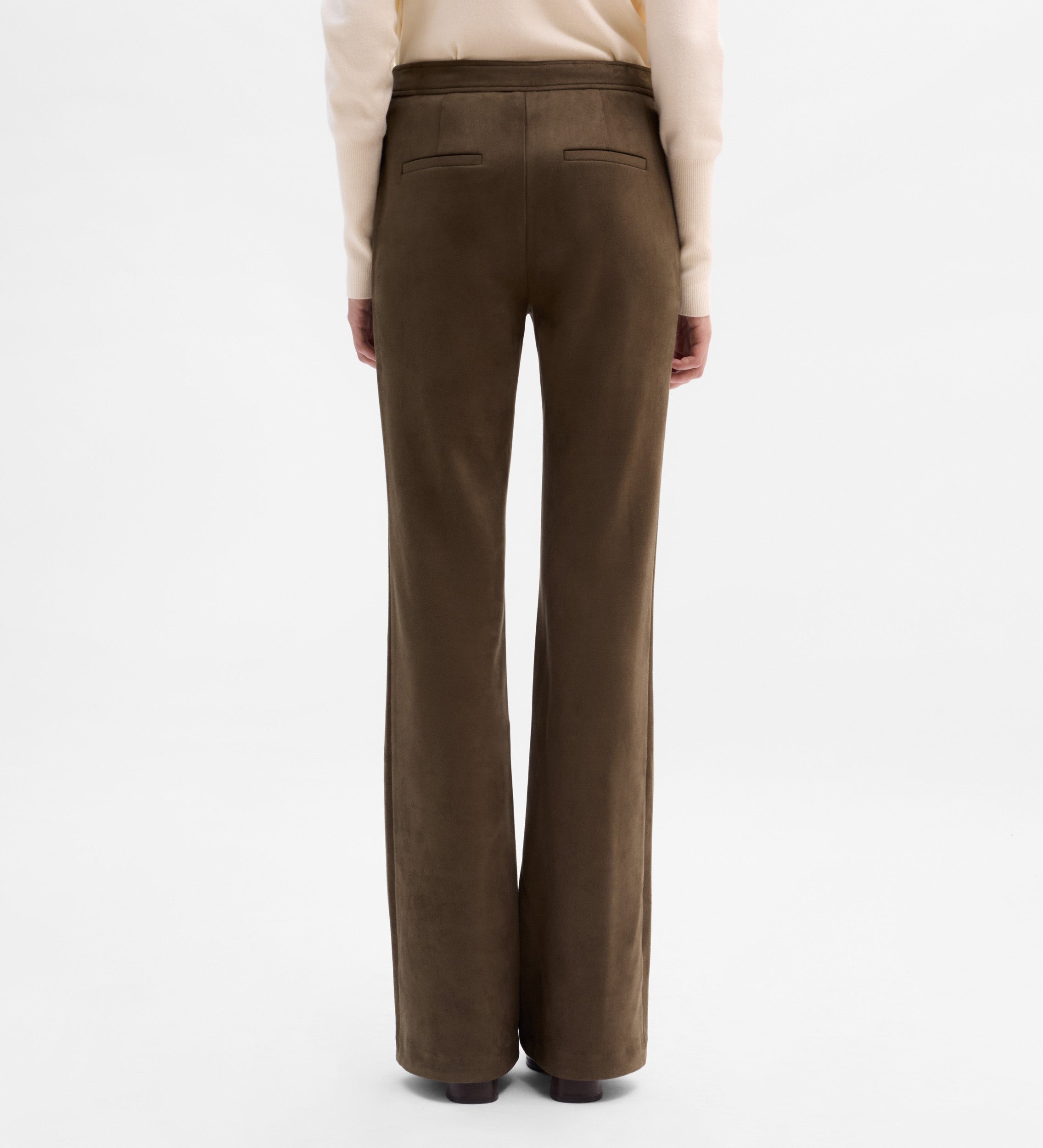 Flared suede pants