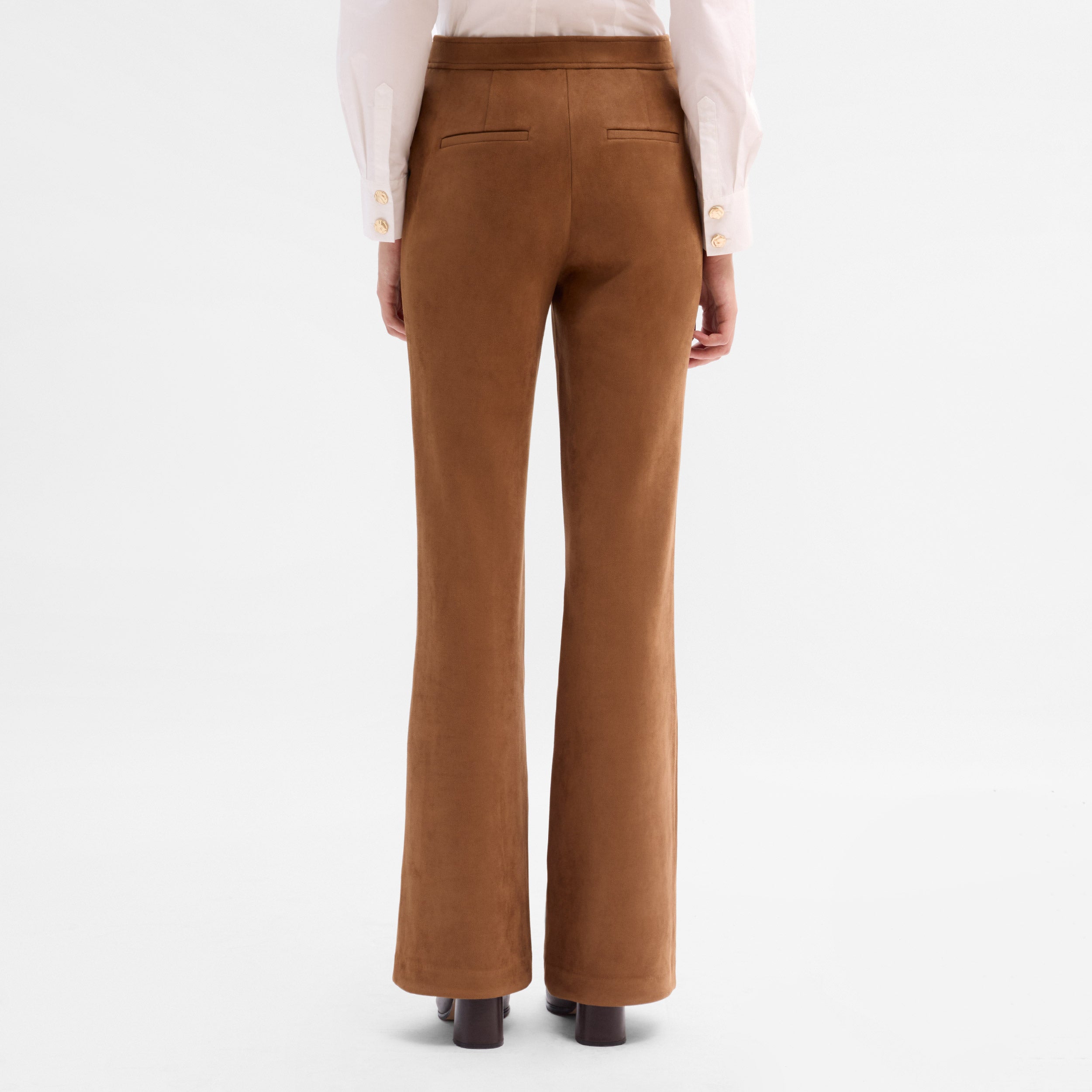 Pantalon évasé en daim