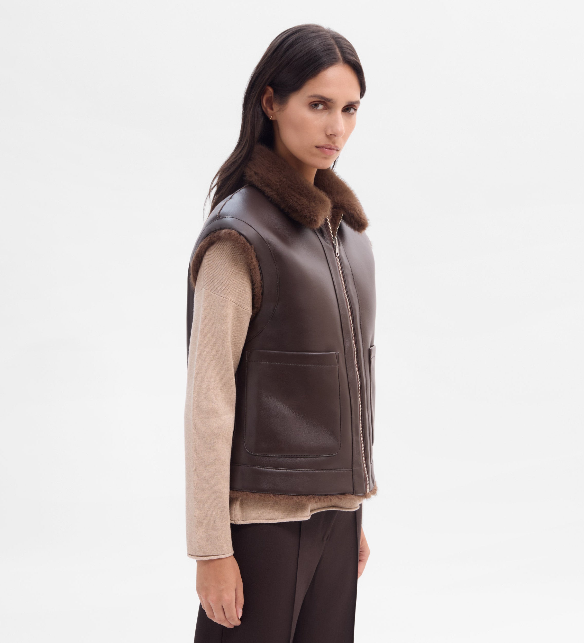 Gilet court réversible