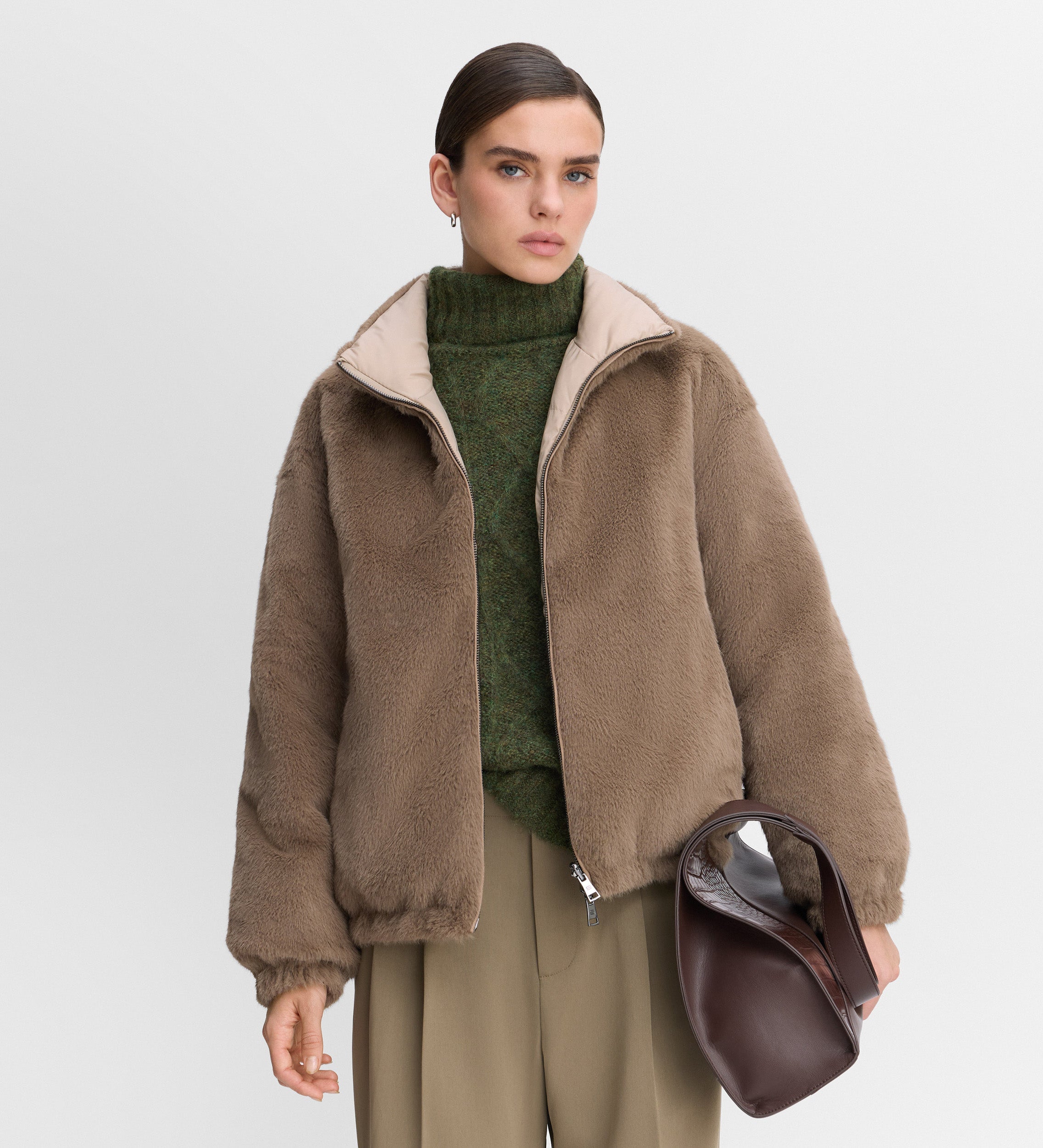 Plumífero efecto pelo reversible