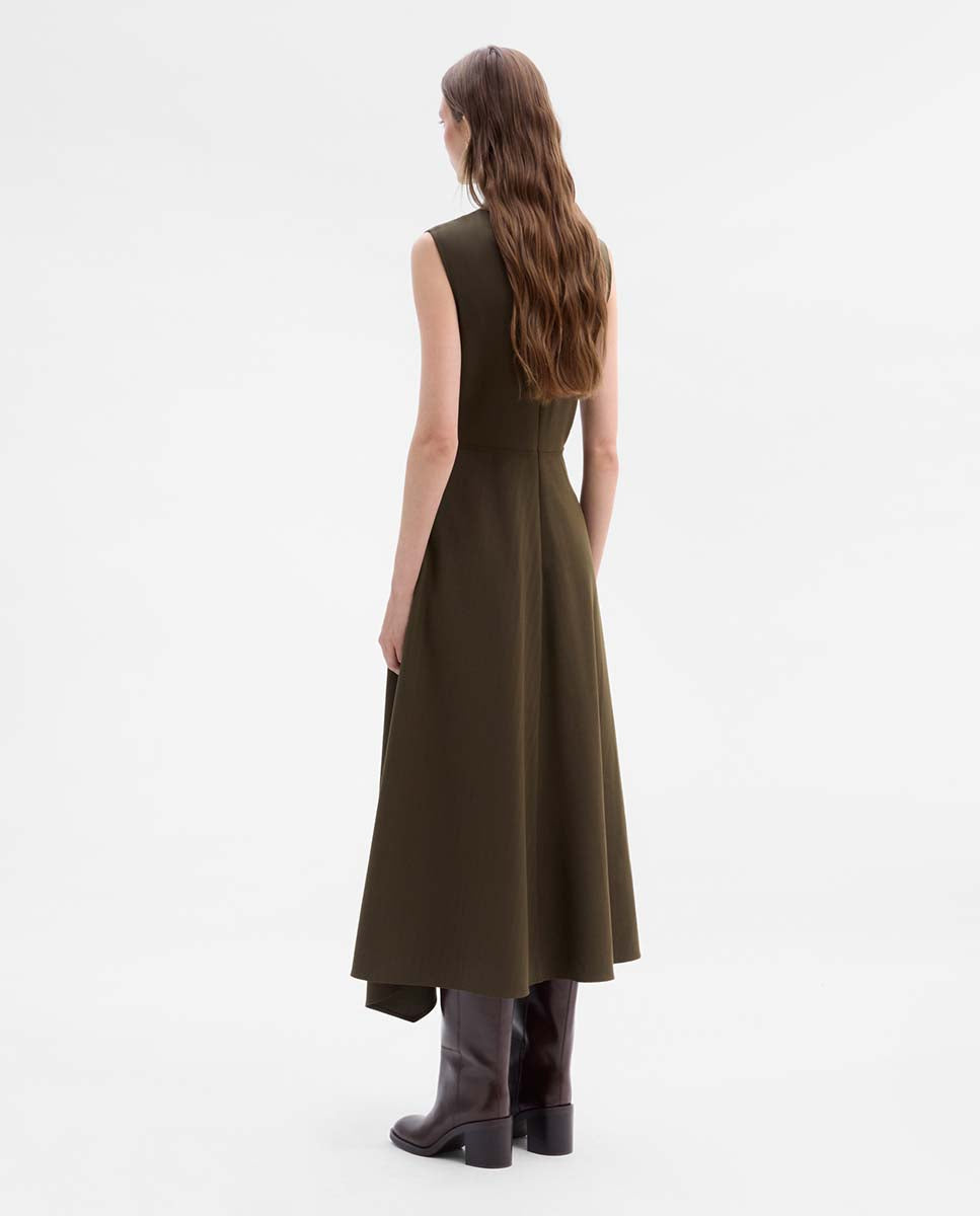 Vestido sisado asimétrico