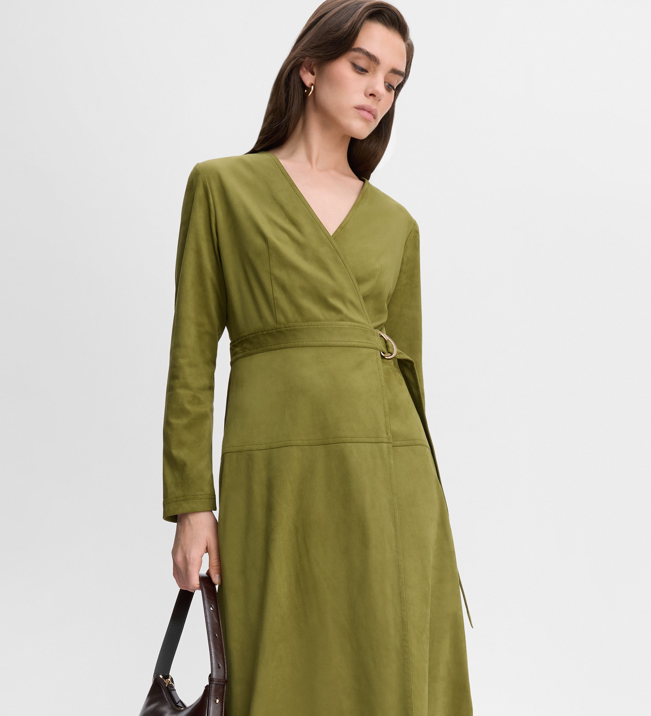 Vestido antelina cinturón