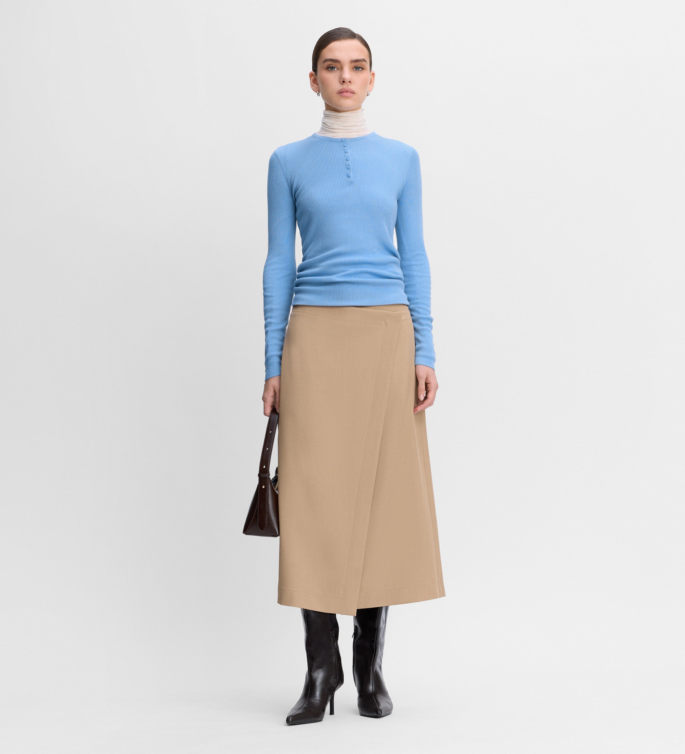 Wrap midi skirt